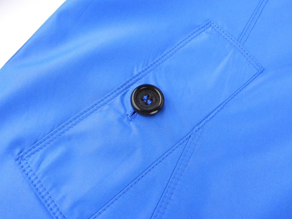 Burberry Iridescent Blue Tropical Gabardine Raincoat - US10