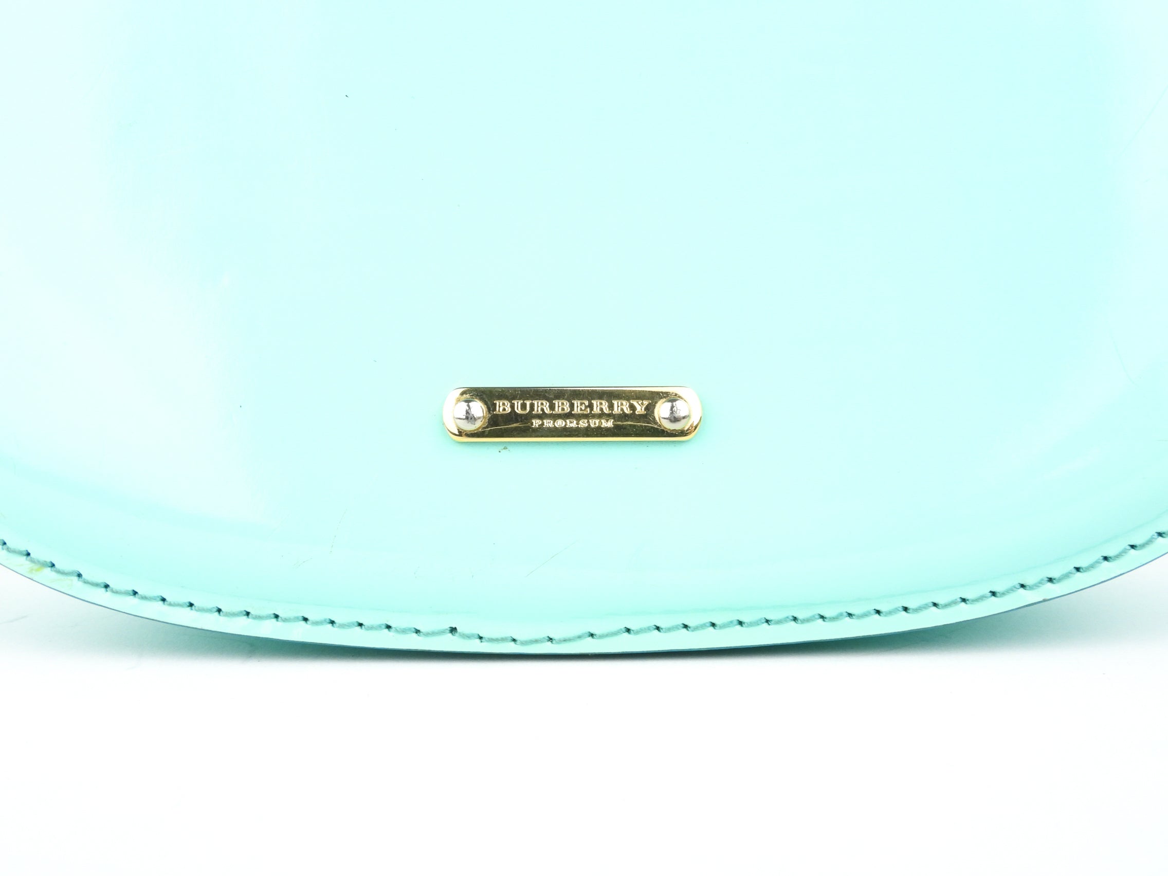 Burberry Prorsum Small Aqua Patent Leather Crossbody Shoulder Bag