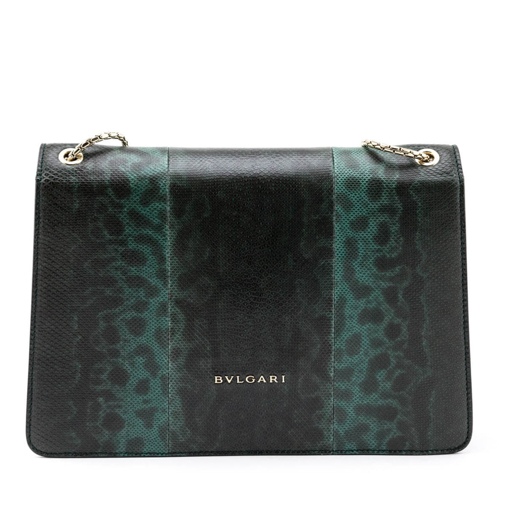 Bvlgari Green Karung Medium Serpenti Forever Flap Bag