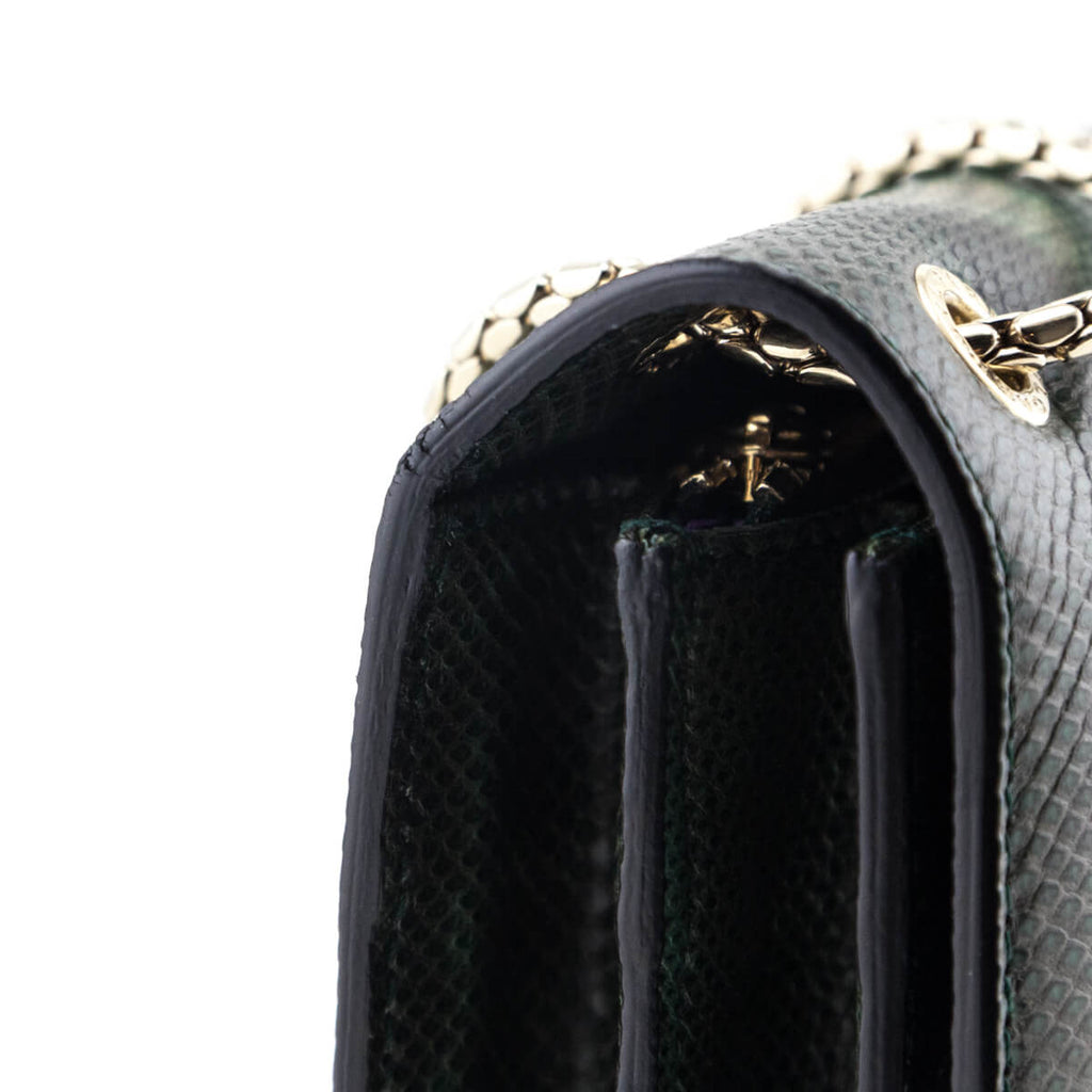 Bvlgari Green Karung Medium Serpenti Forever Flap Bag