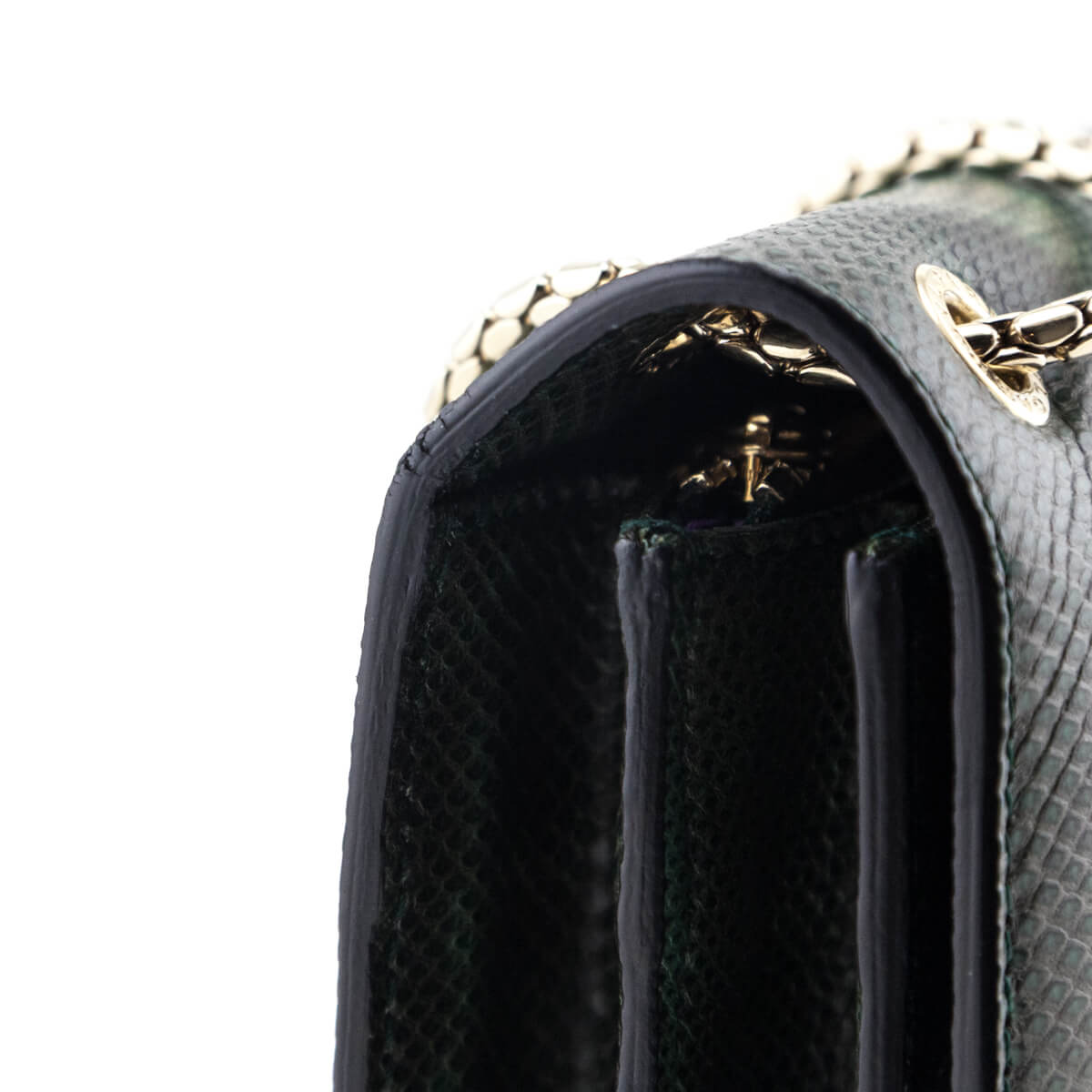 Bvlgari Green Karung Medium Serpenti Forever Flap Bag