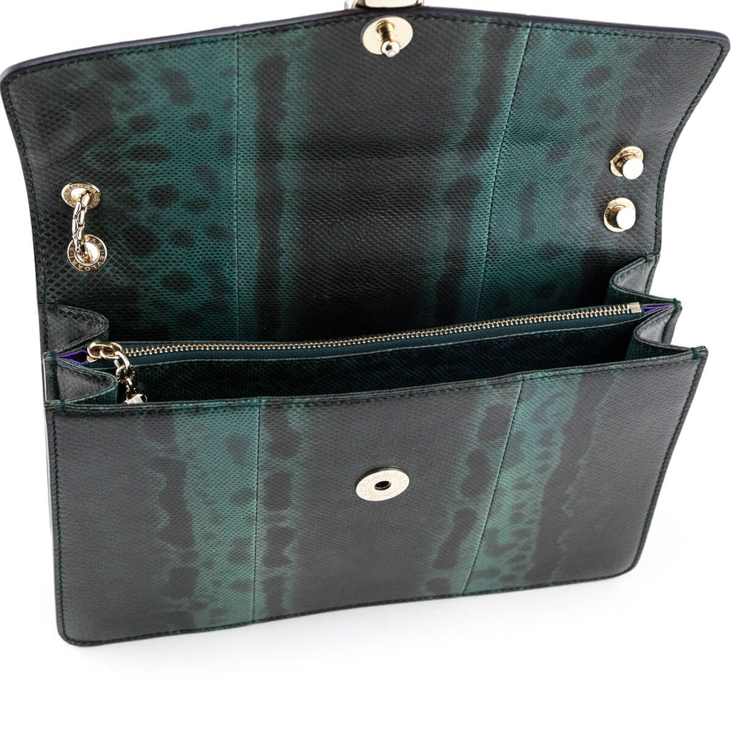 Bvlgari Green Karung Medium Serpenti Forever Flap Bag