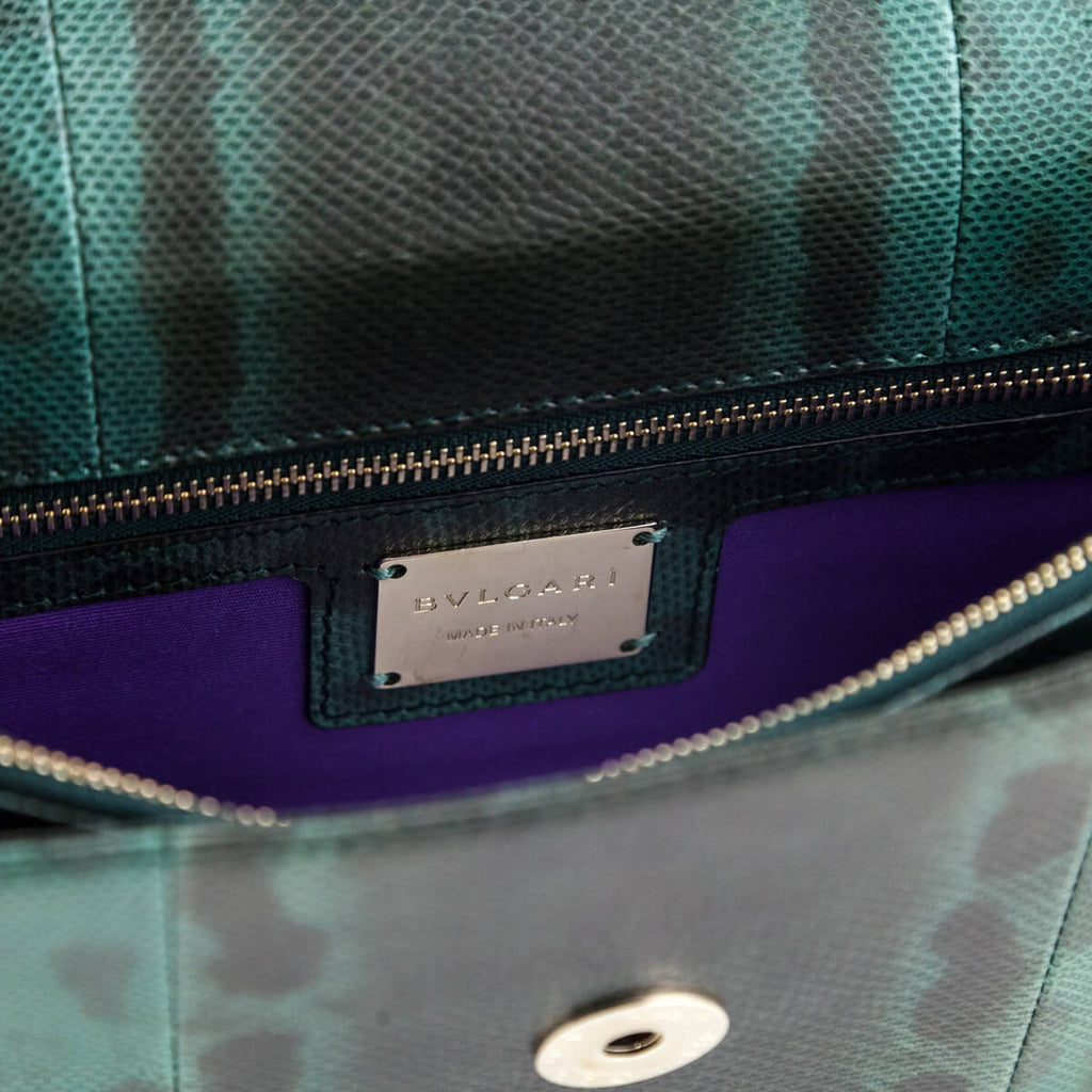 Bvlgari Green Karung Medium Serpenti Forever Flap Bag