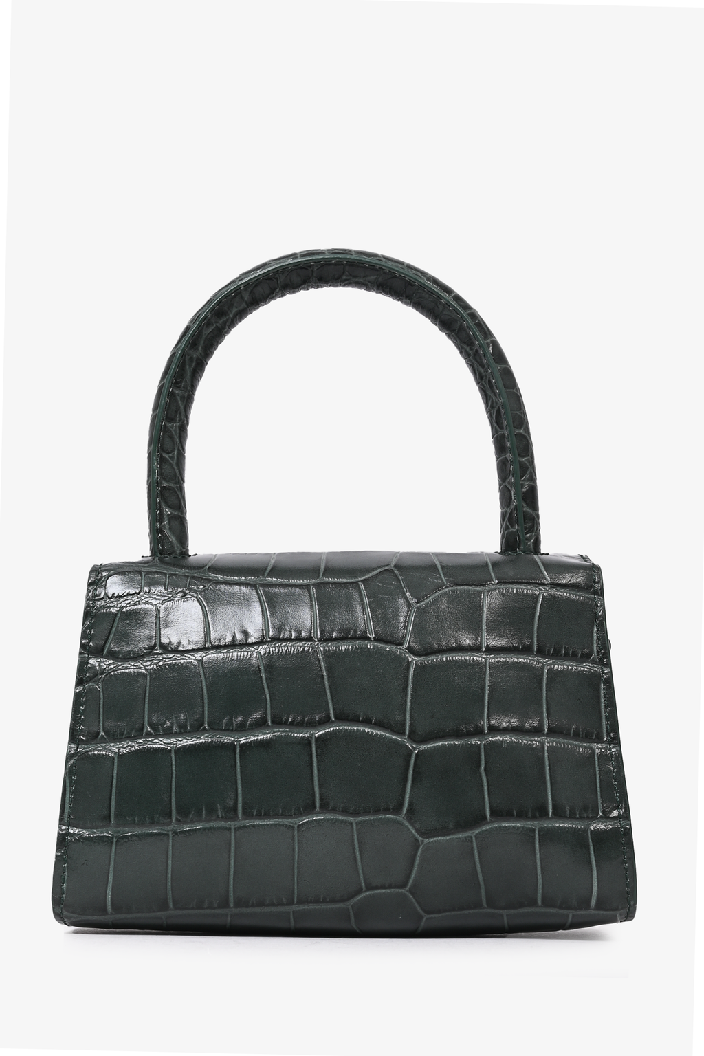 By Far Green Croc Embossed Crossbody Bag