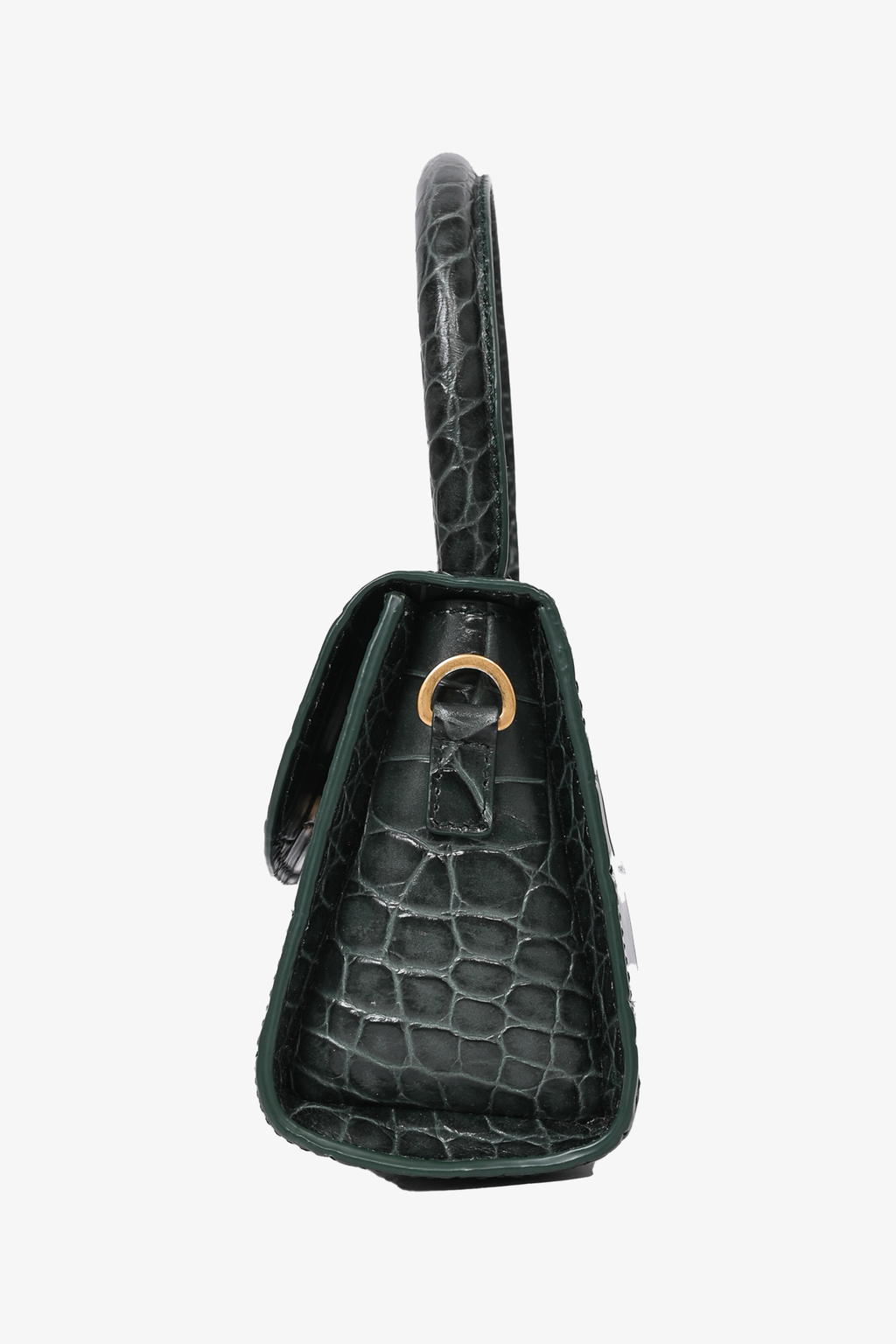 By Far Green Croc Embossed Crossbody Bag