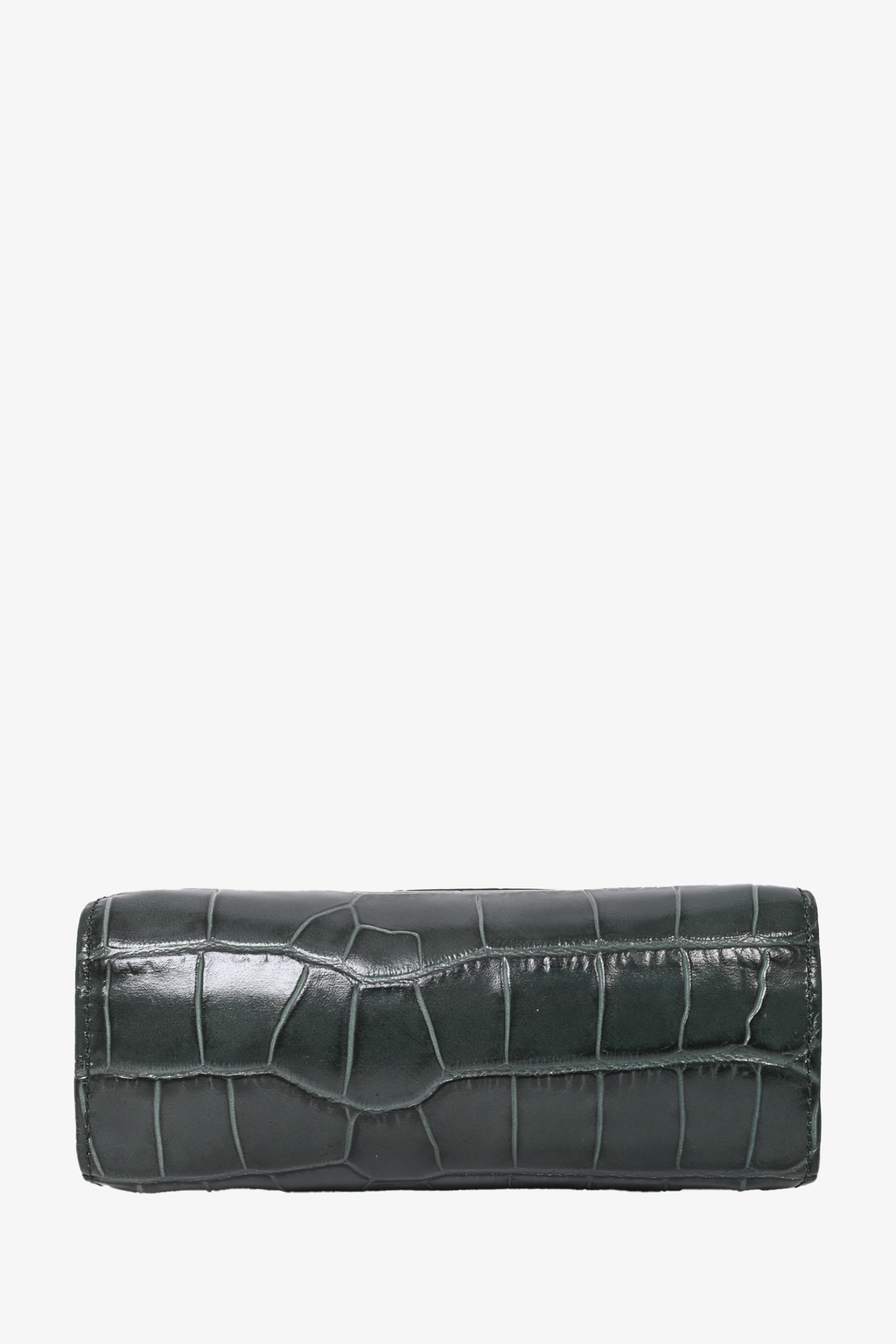 By Far Green Croc Embossed Crossbody Bag