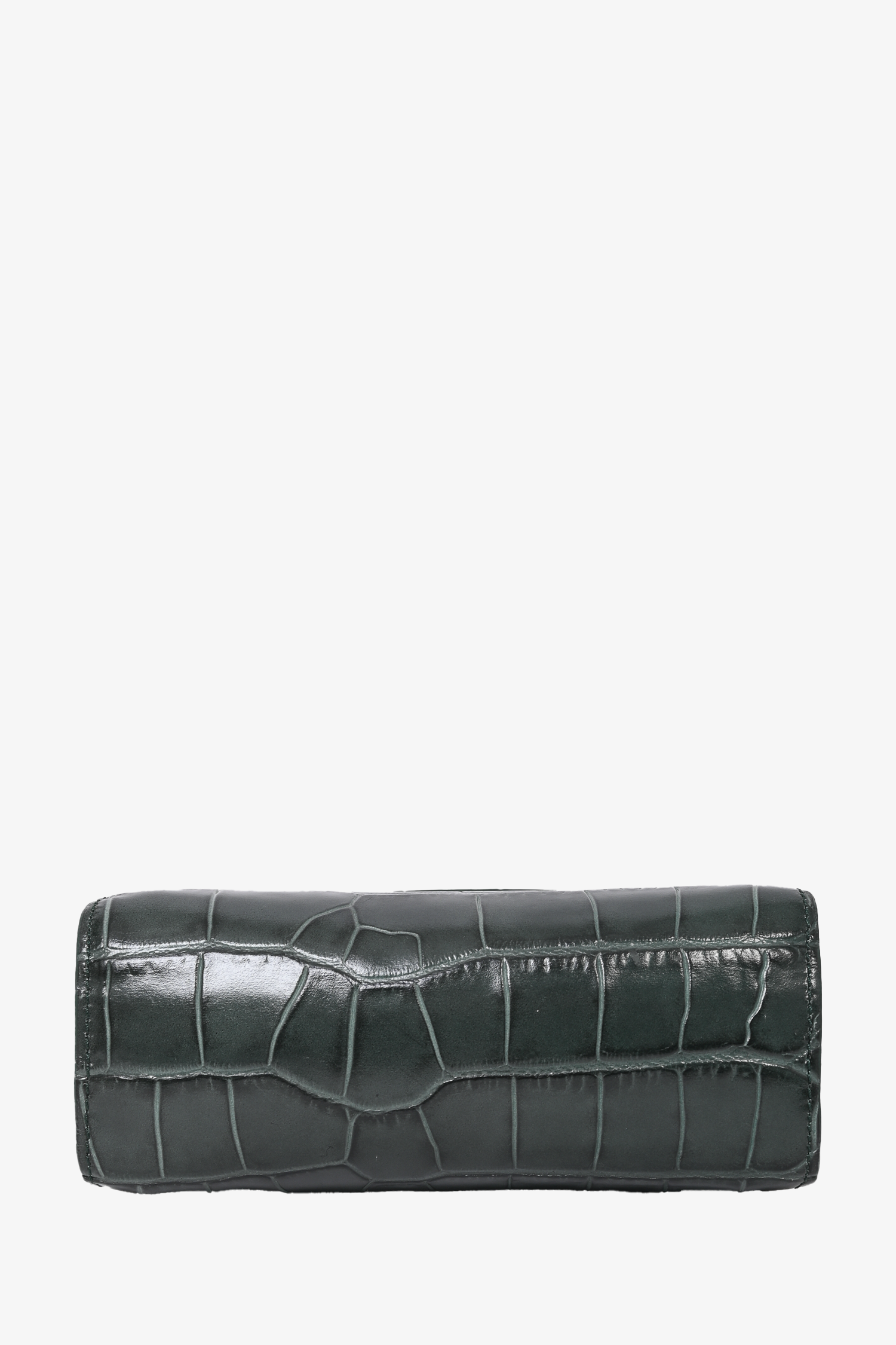 By Far Green Croc Embossed Crossbody Bag