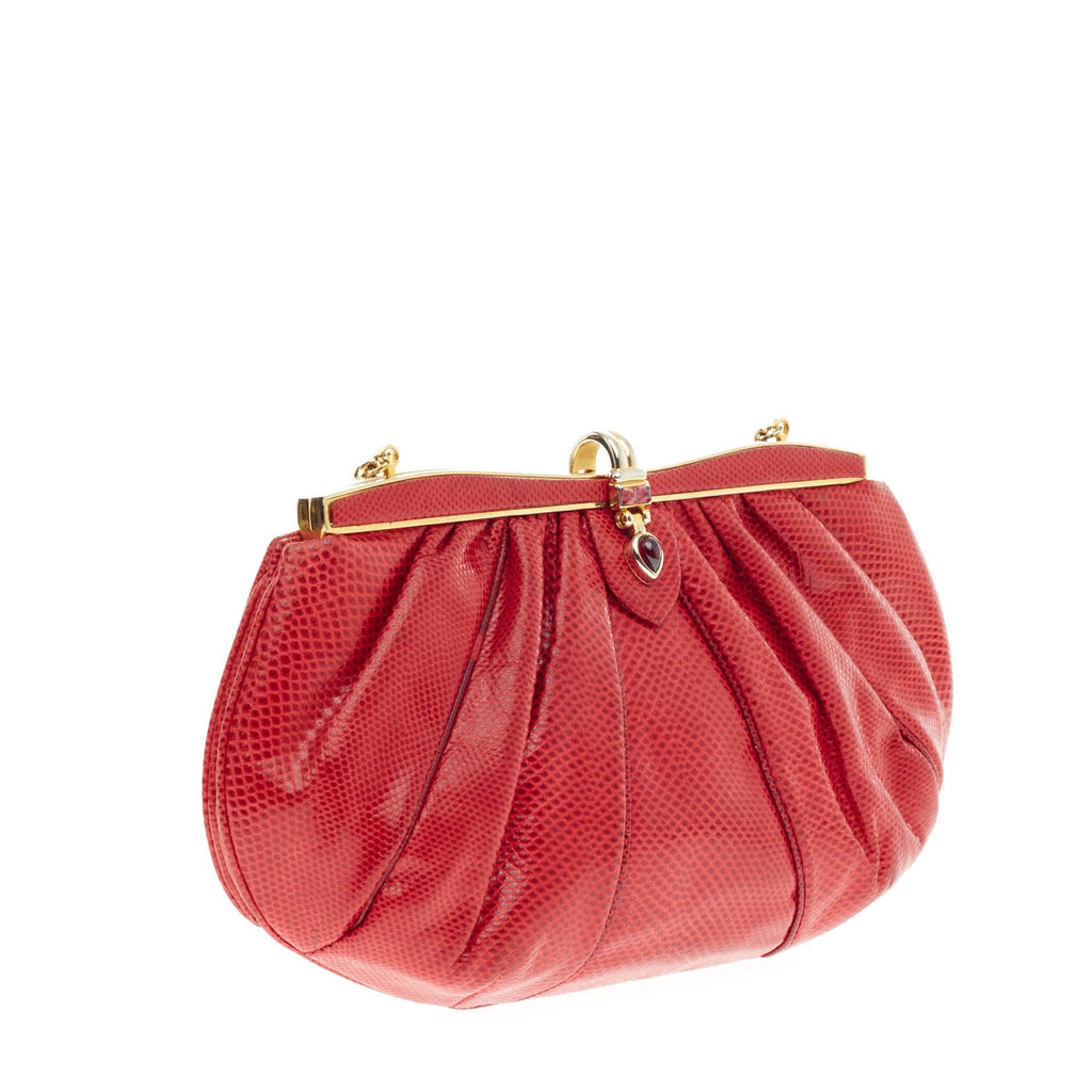 Framed Clutch Snakeskin Small