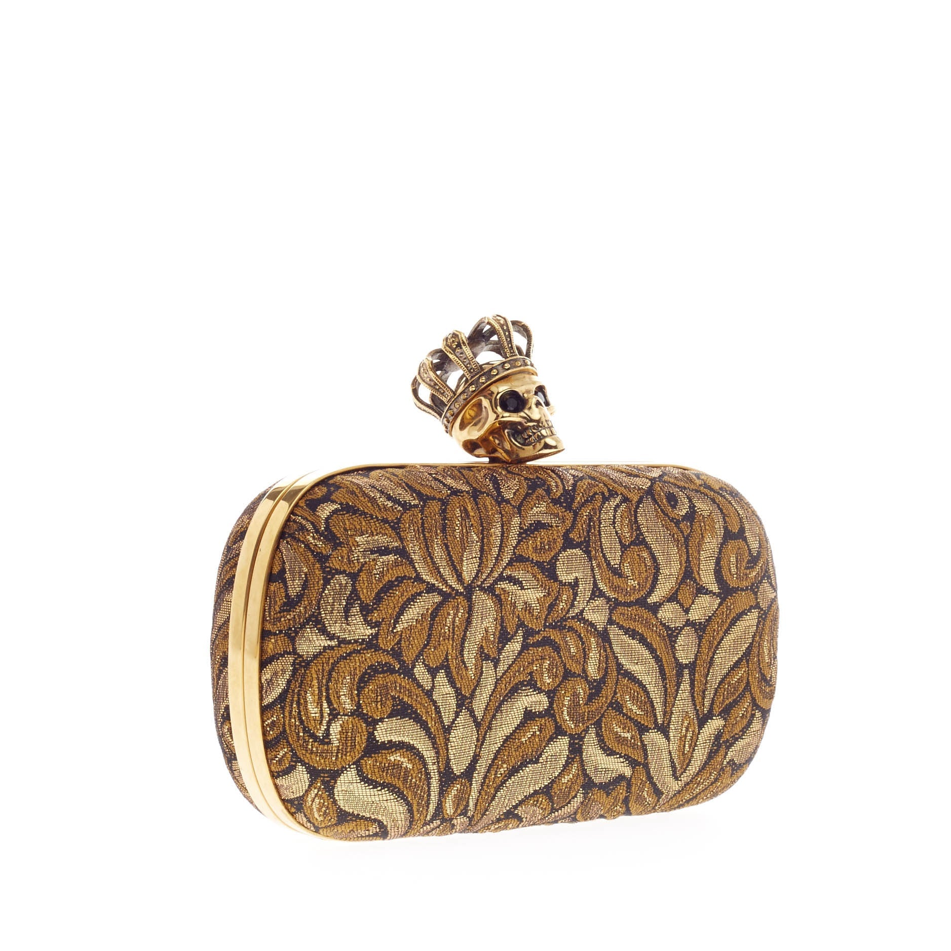 Crowned Skull Box Clutch Jacquard