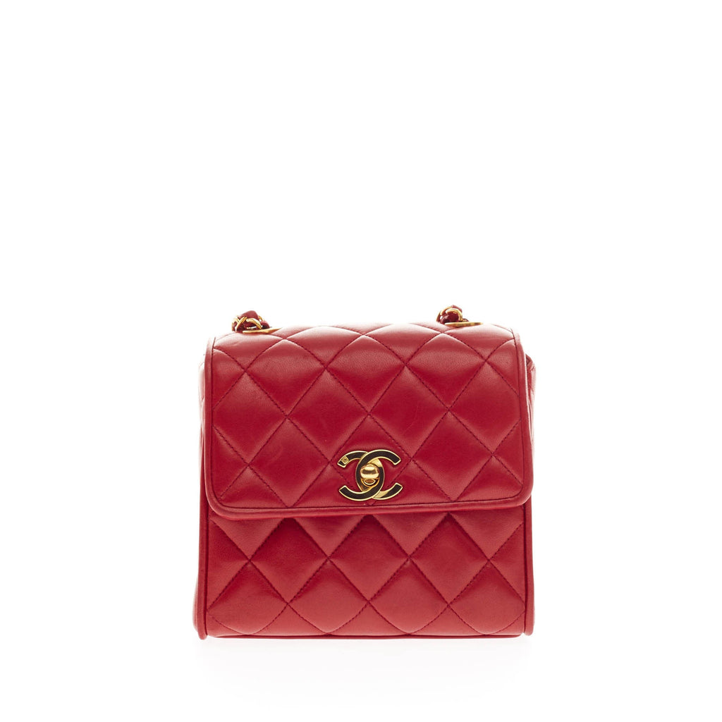 Vintage Crossbody Flap Bag Quilted Lambskin Extra Mini