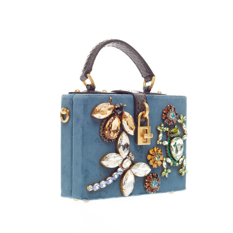 Treasure Box Bag Embellished Velvet Mini