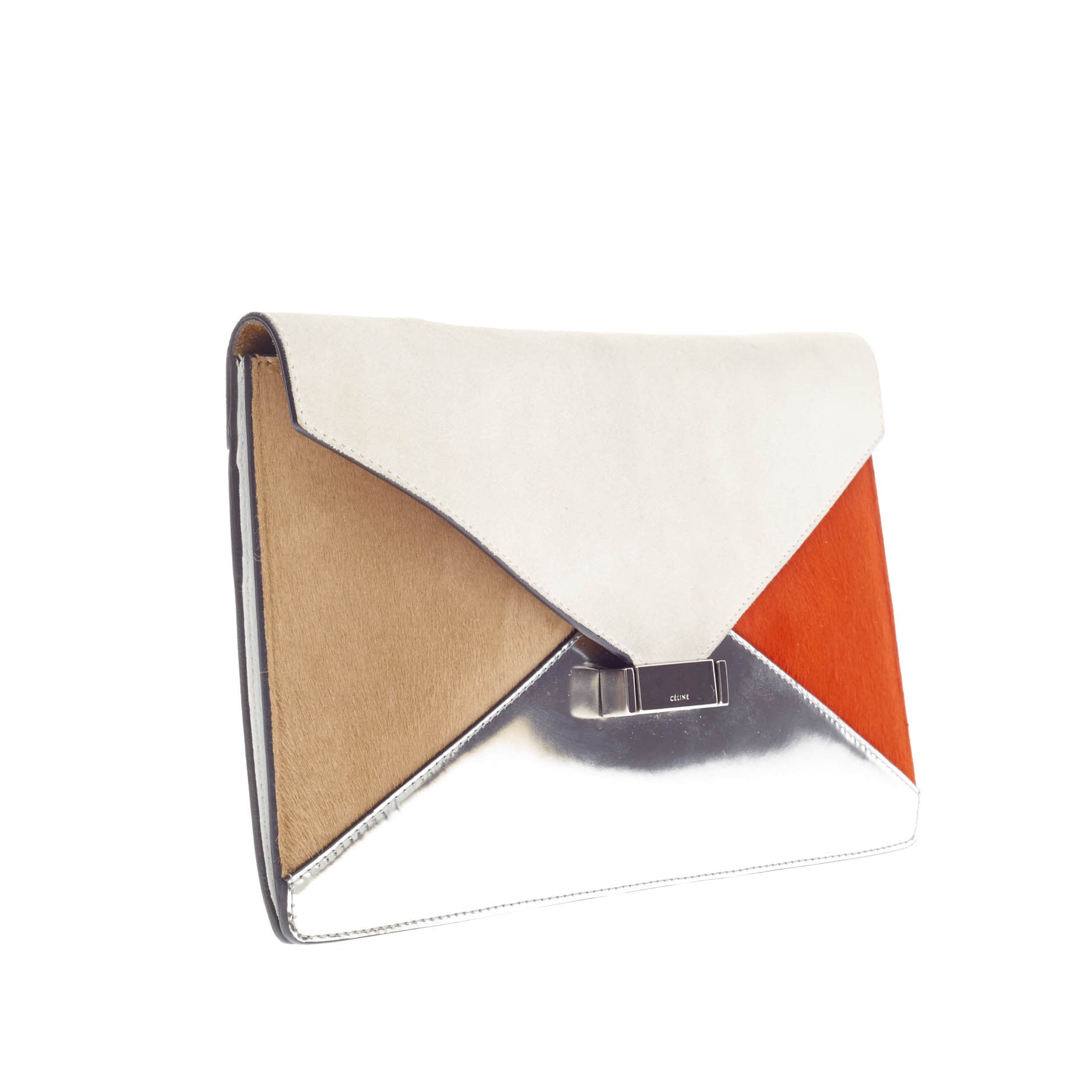 Diamond Clutch Suede and Pony Hair Medium