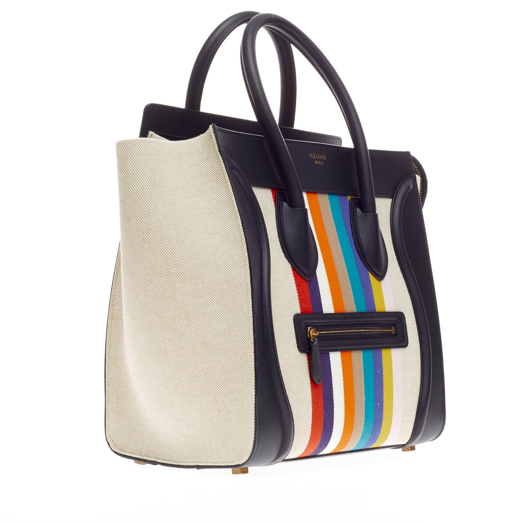 Luggage Handbag Canvas and Leather Mini