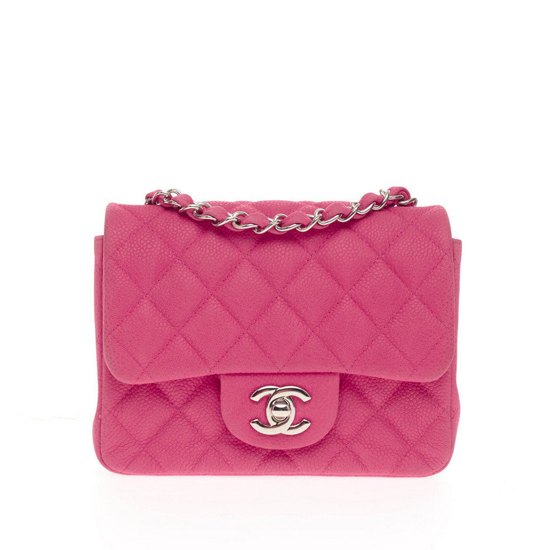 Square Classic Single Flap Bag Matte Caviar Mini