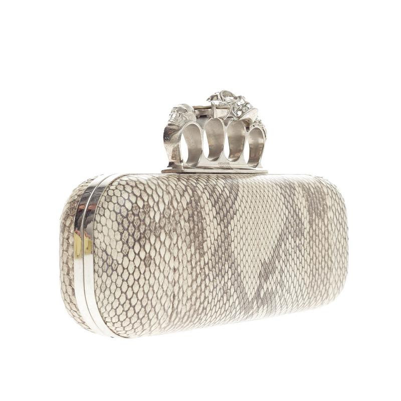 Knuckle Box Clutch Snakeskin Long