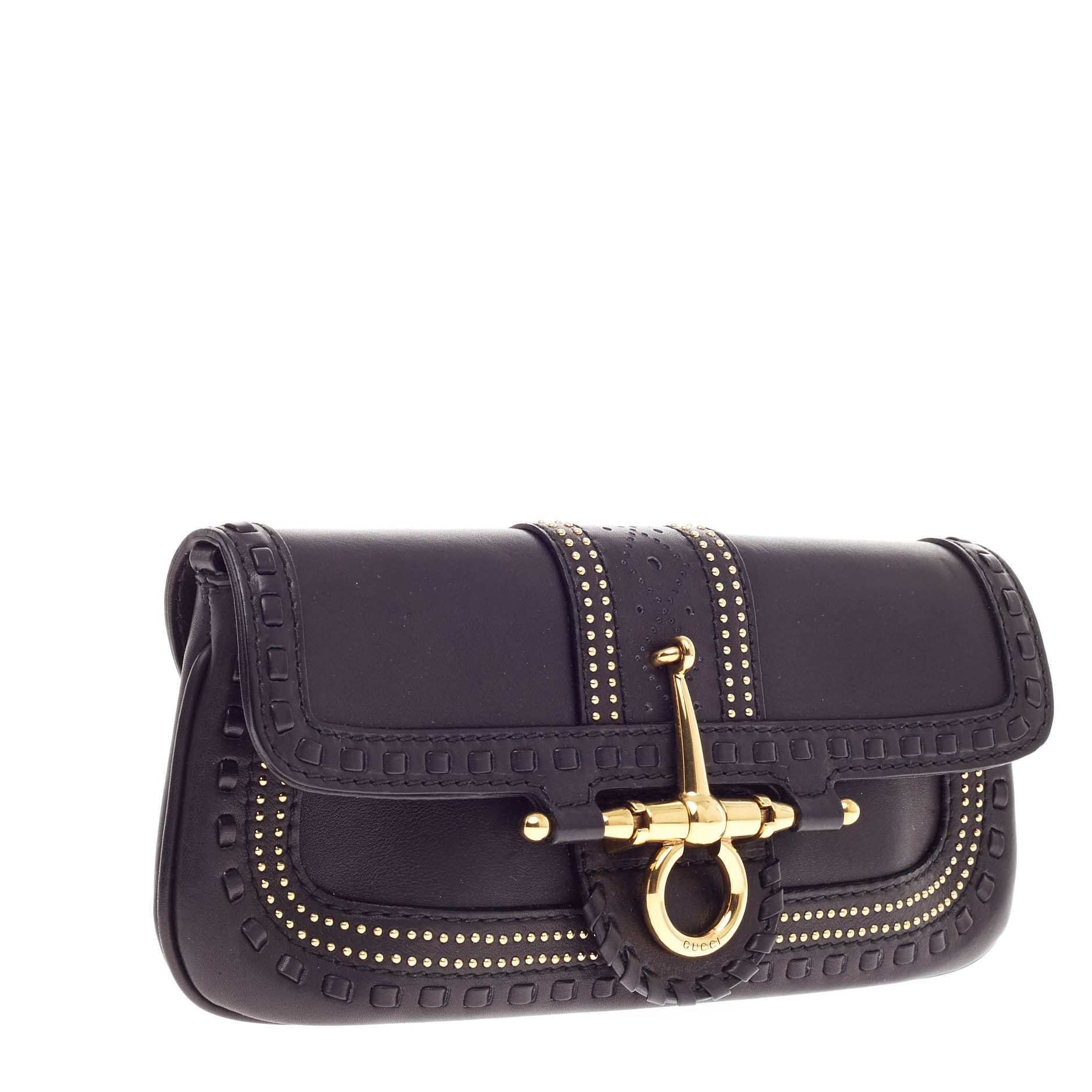 Snaffle Bit Convertible Clutch Leather