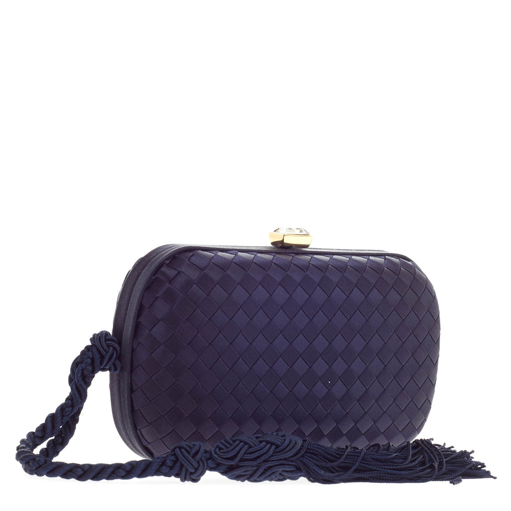 Tassel Clutch Intrecciato Satin
