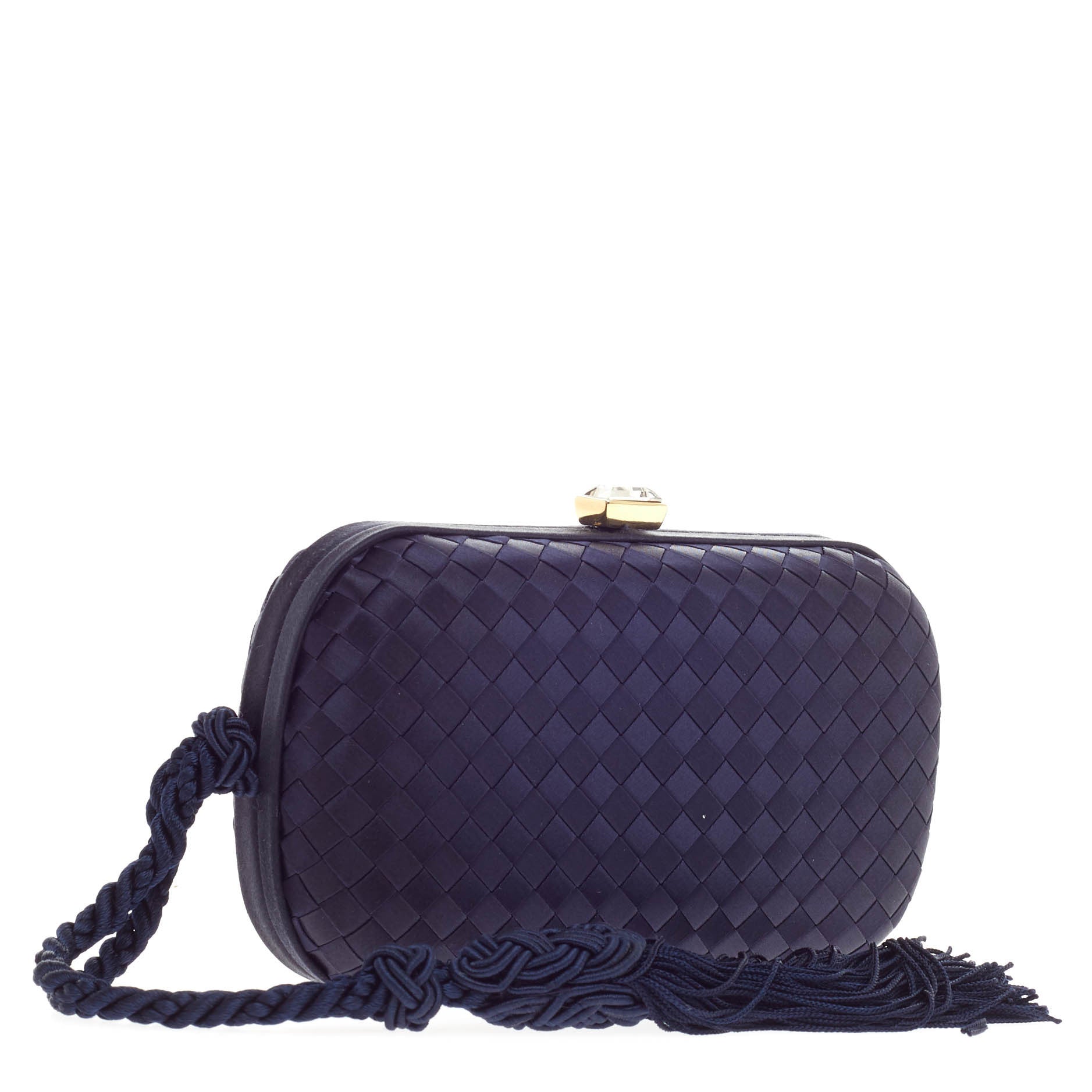 Tassel Clutch Intrecciato Satin