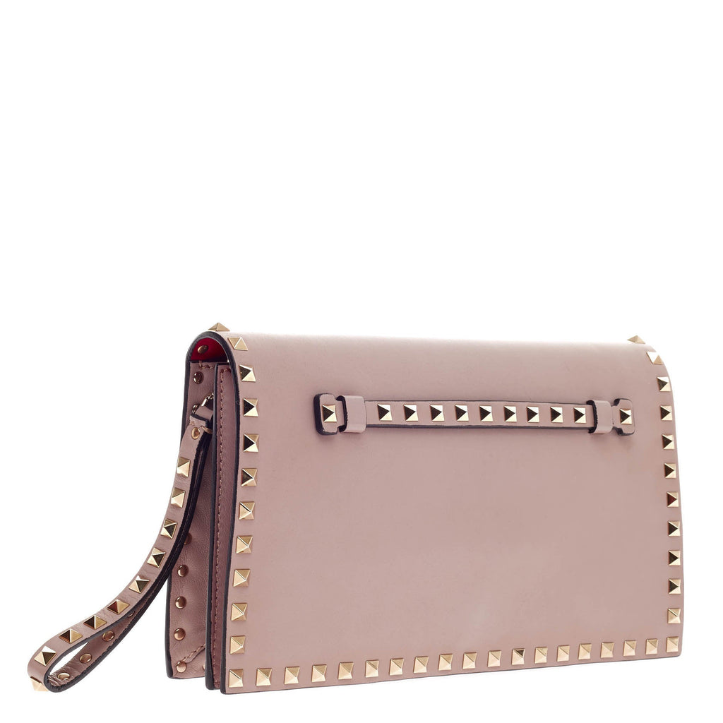 Rockstud Flap Clutch Leather