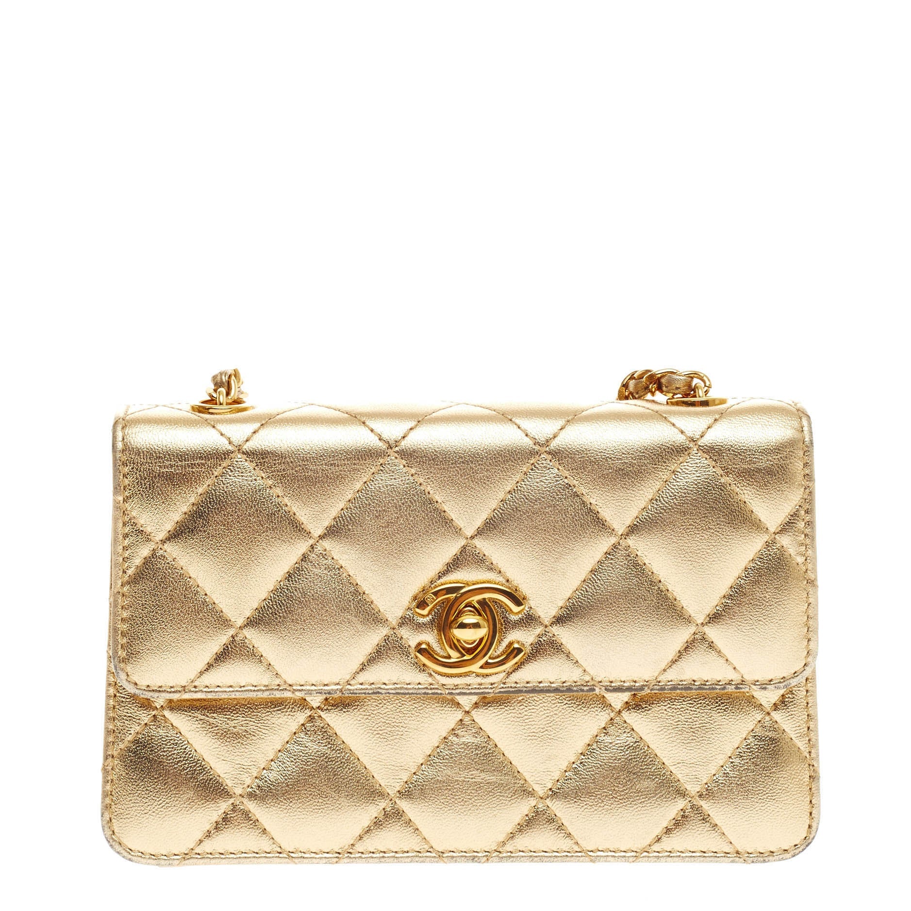 Vintage CC Chain Flap Bag Quilted Leather Extra Mini
