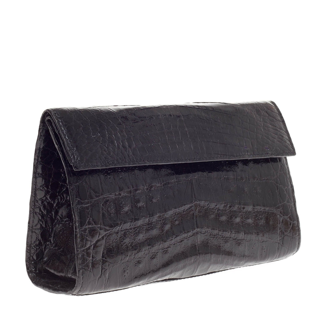 Flap Clutch Crocodile Small
