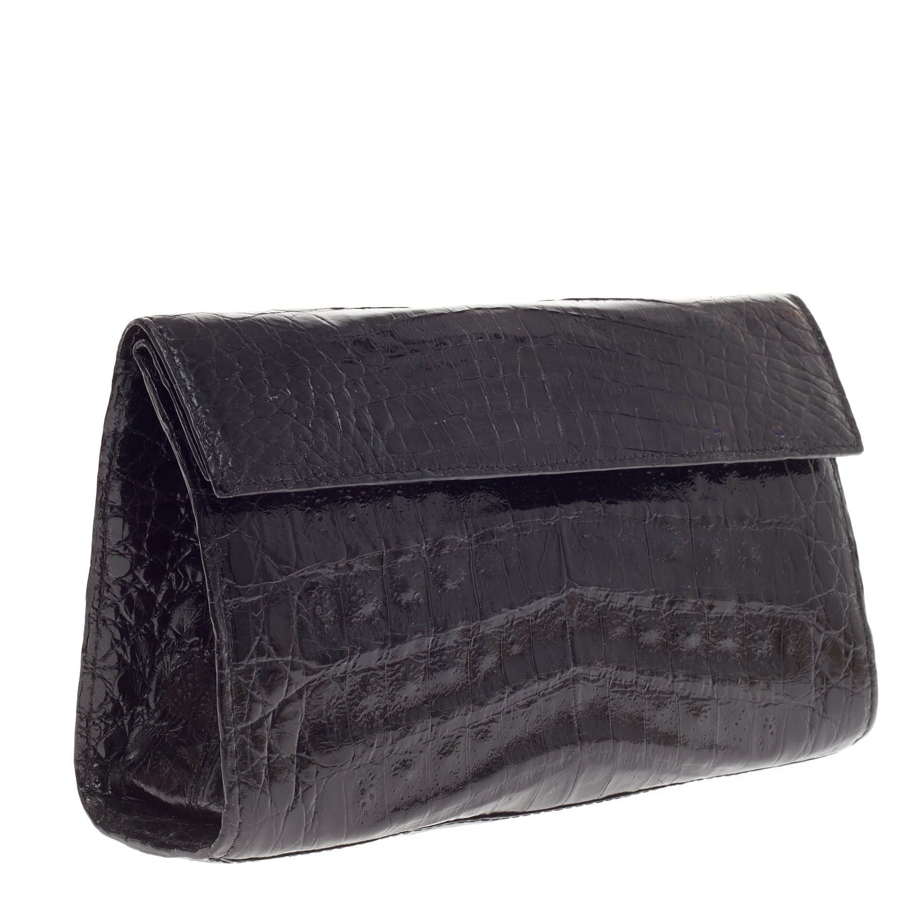 Flap Clutch Crocodile Small