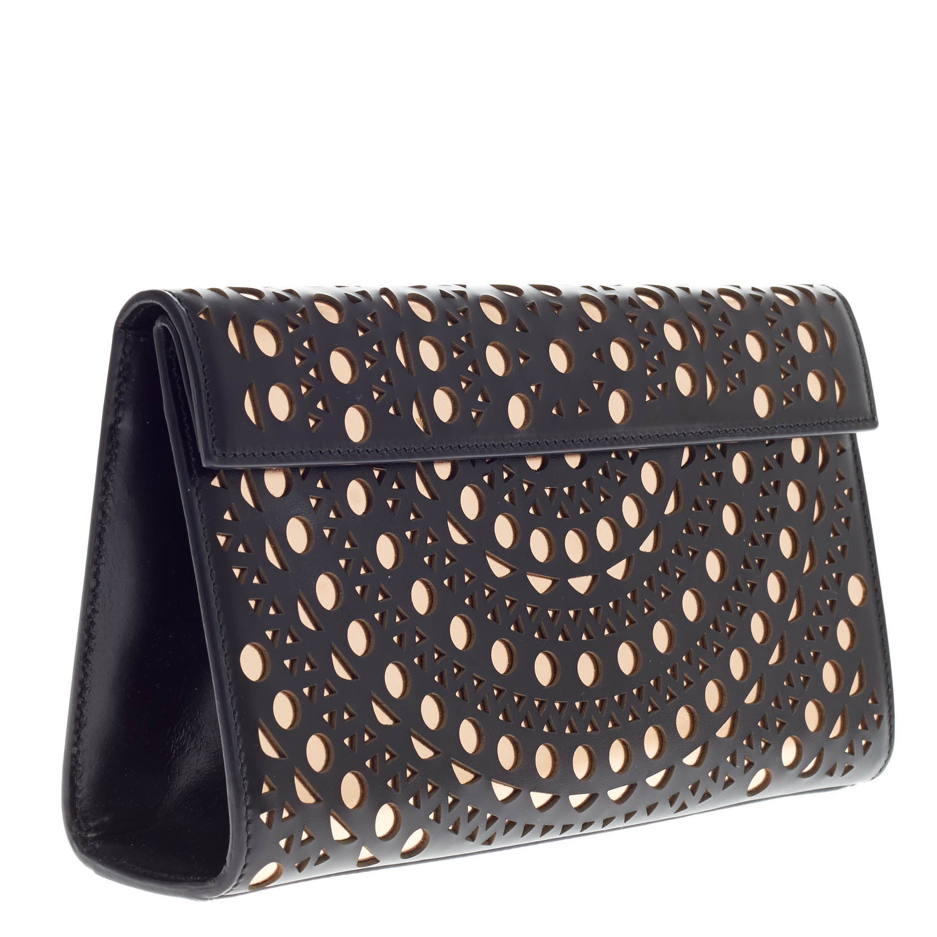 Flap Clutch Laser Cut Leather Small