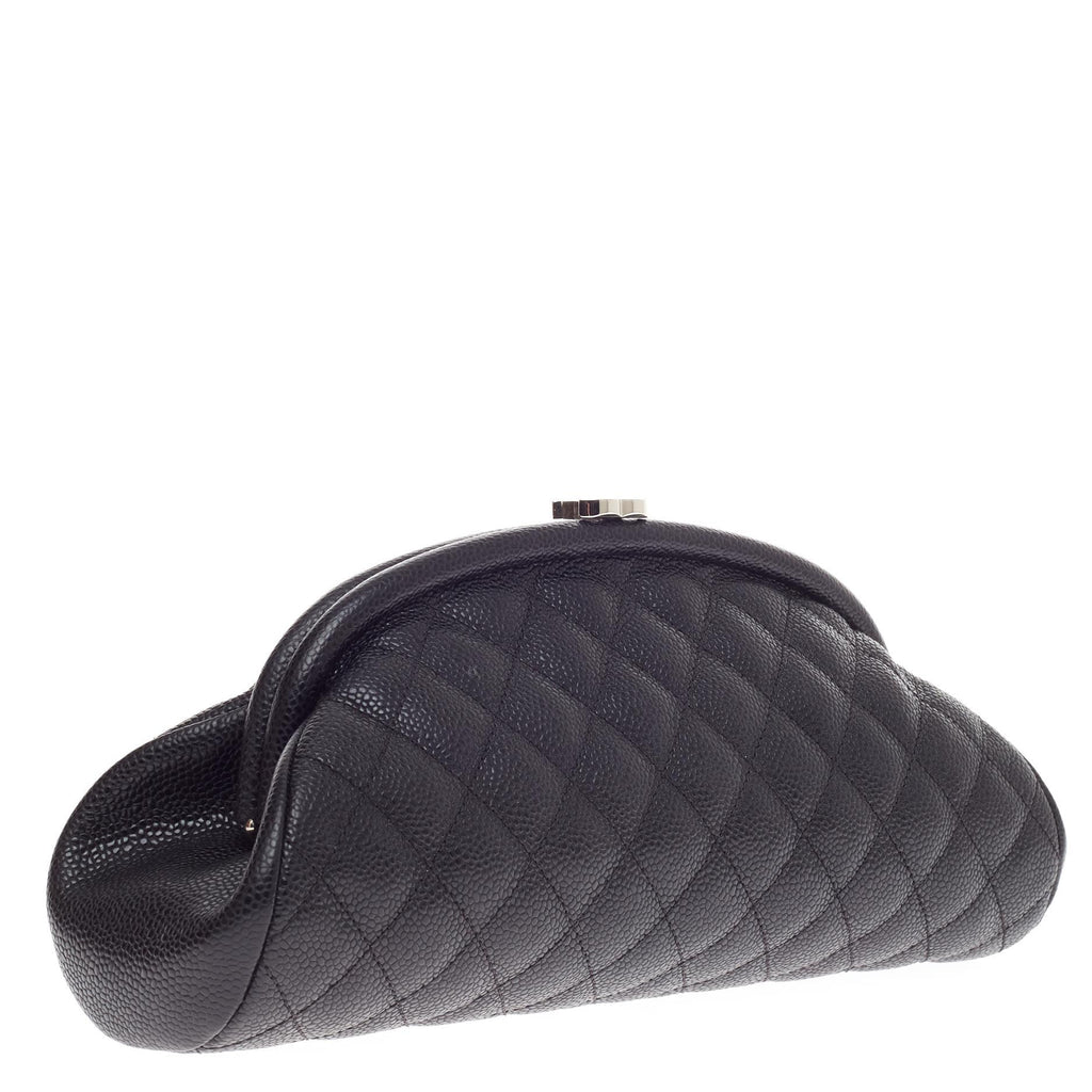 Timeless Clutch Quilted Caviar