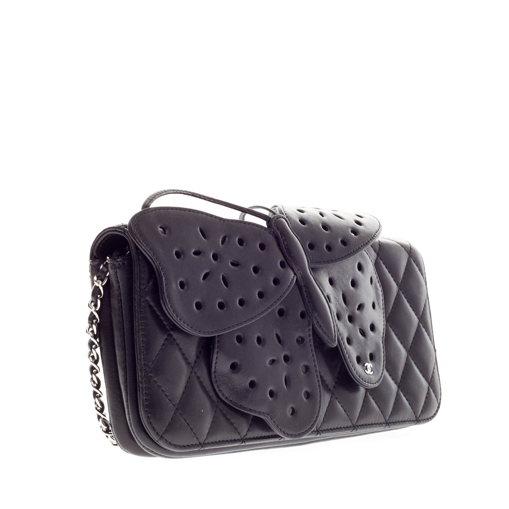 Butterfly Clutch Perforated Leather