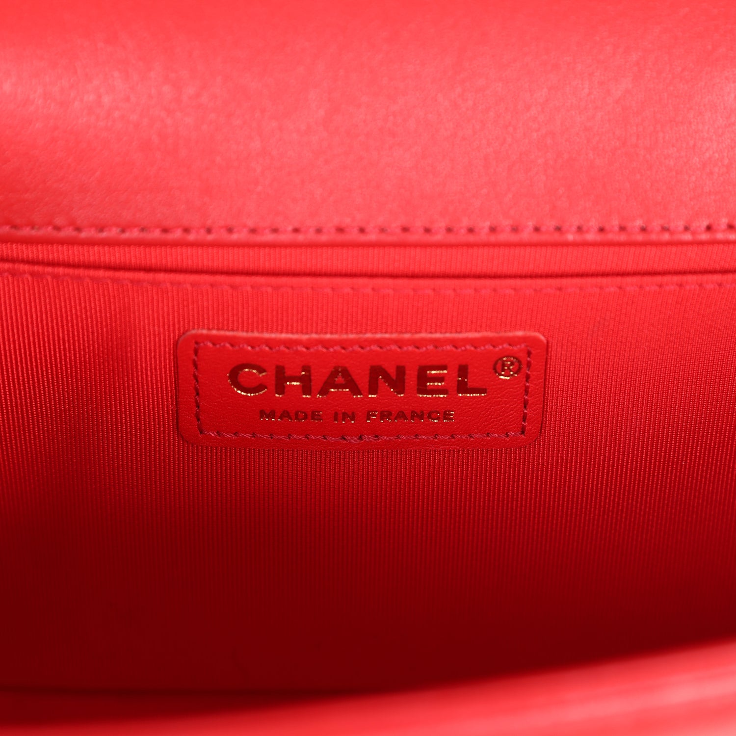 Chanel Medium Boy Bag Red Lambskin Antique Gold Hardware