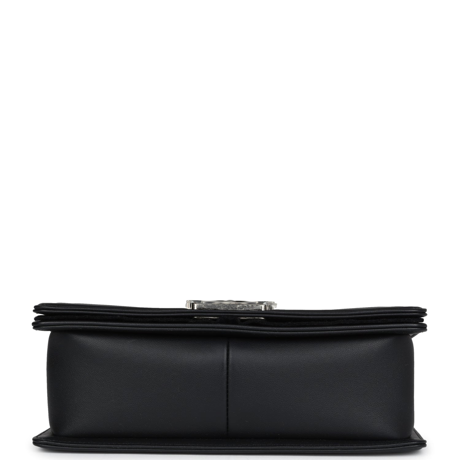 Chanel Medium Boy Bag Black Calfskin Aged Ruthenium Hardware