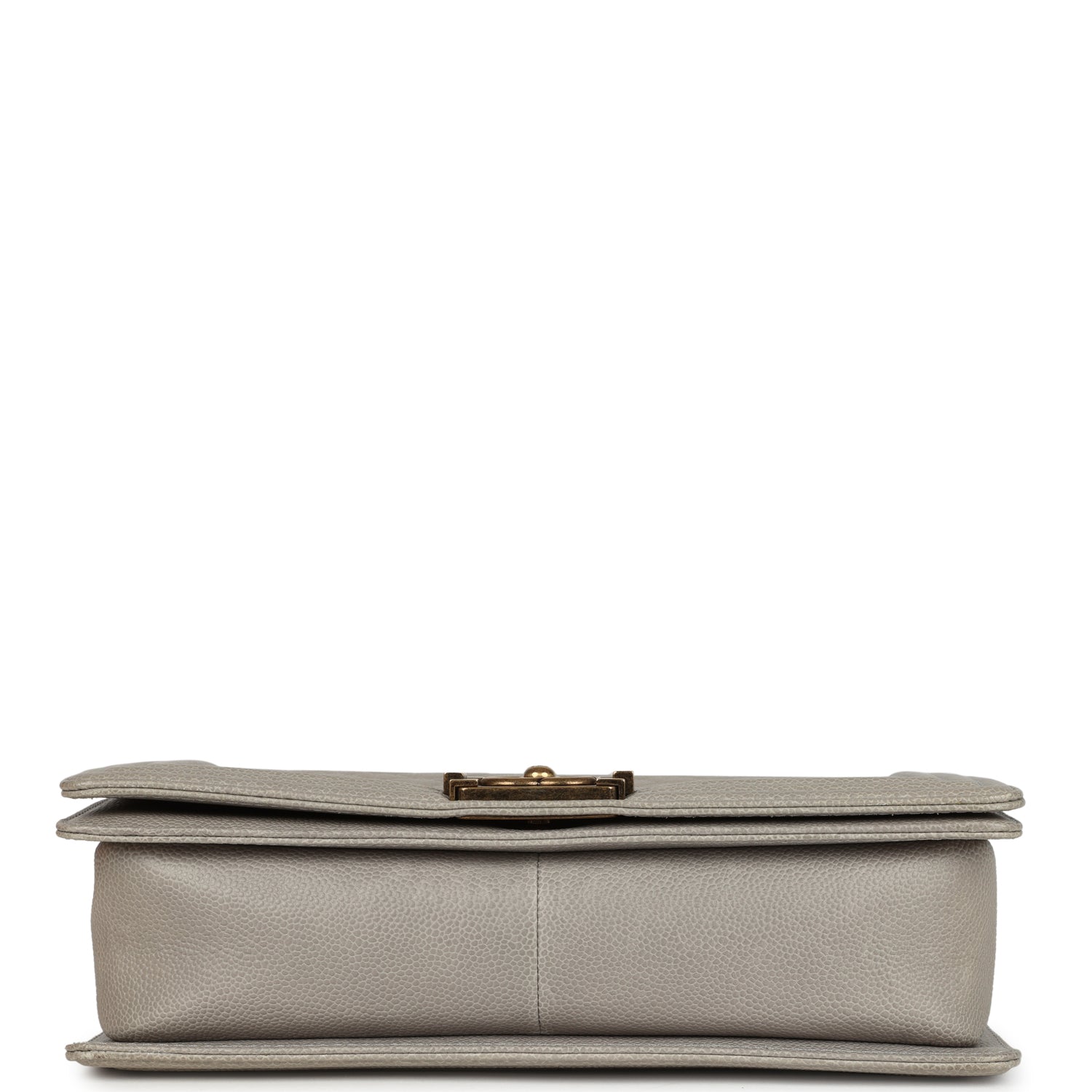 Chanel New Medium Boy Bag Grey Caviar Antique Gold Hardware