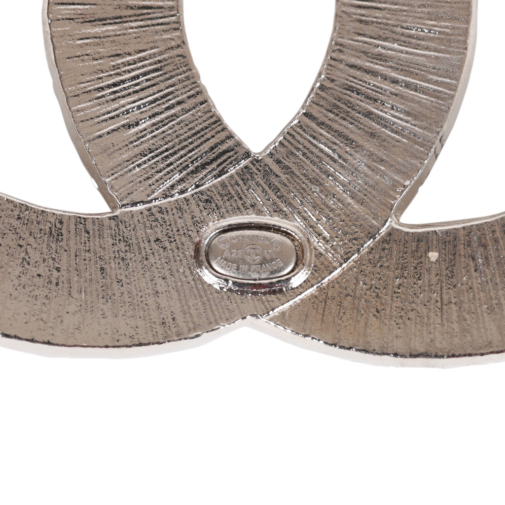 Chanel Crystal Baguette CC Silver Brooch