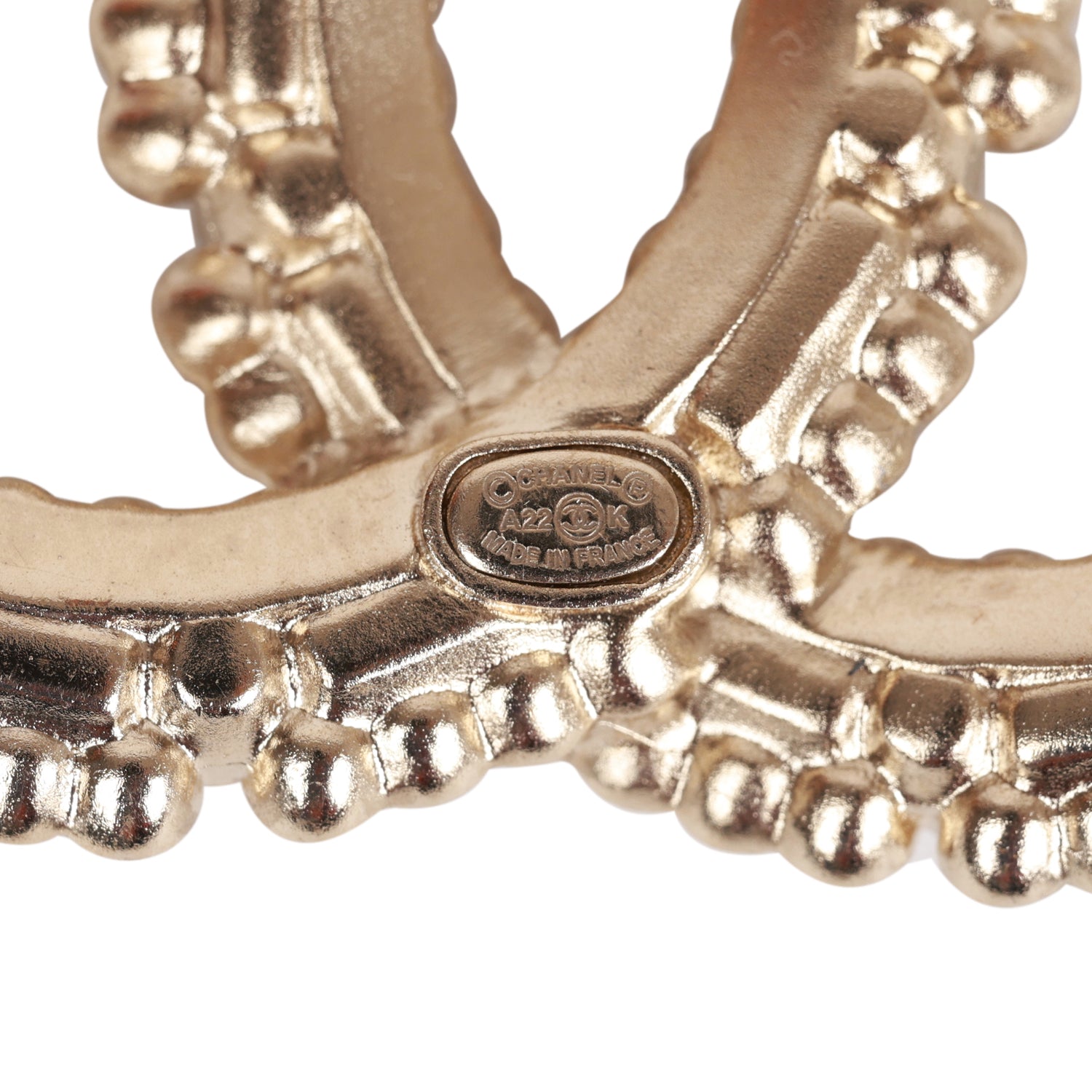 Chanel Faux Pearl and Crystal CC Gold Brooch
