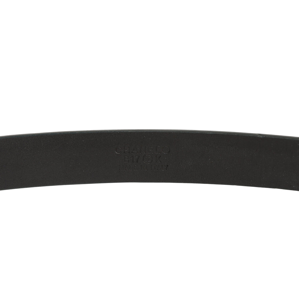 Chanel Black Metallic Patent Leather Belt 70