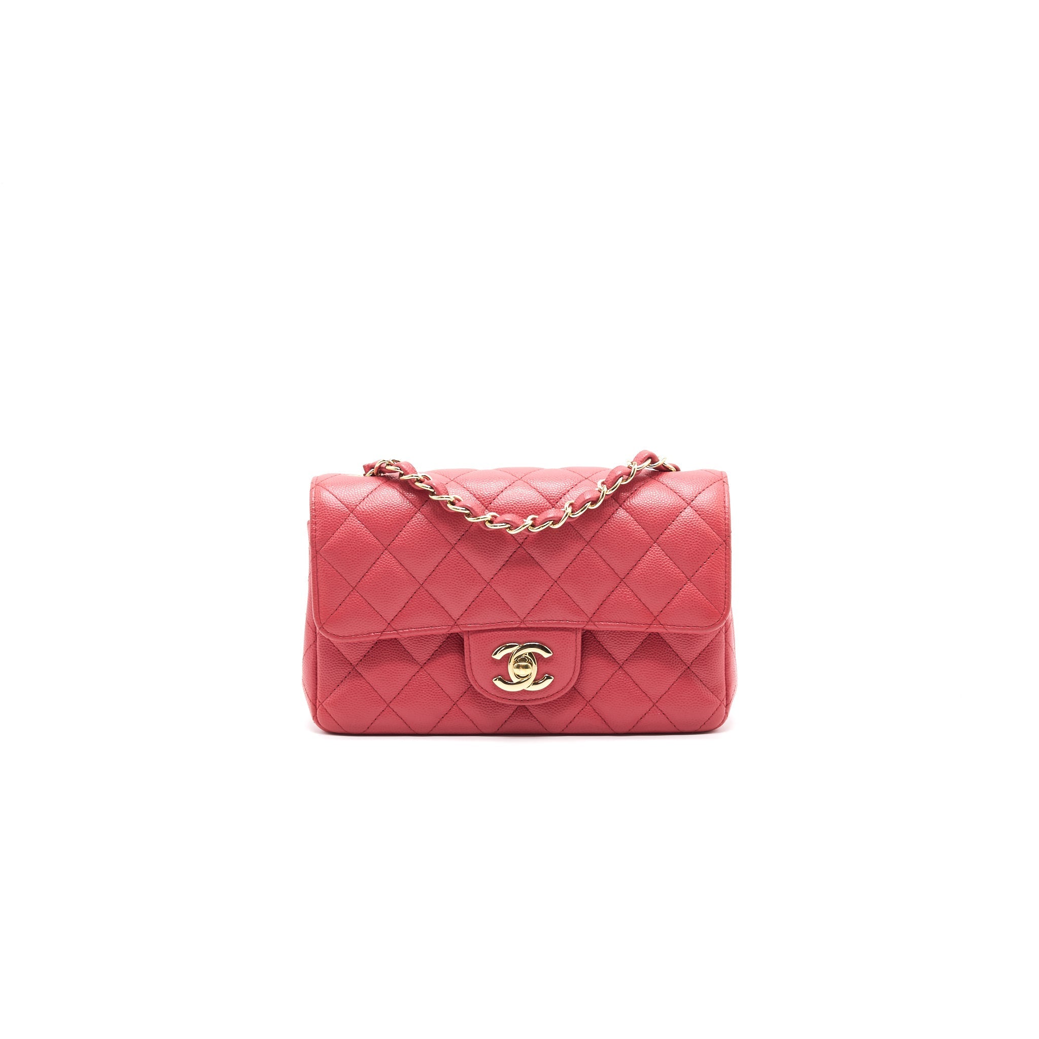 Chanel mini rectangular cavier 17c Coral Pink L