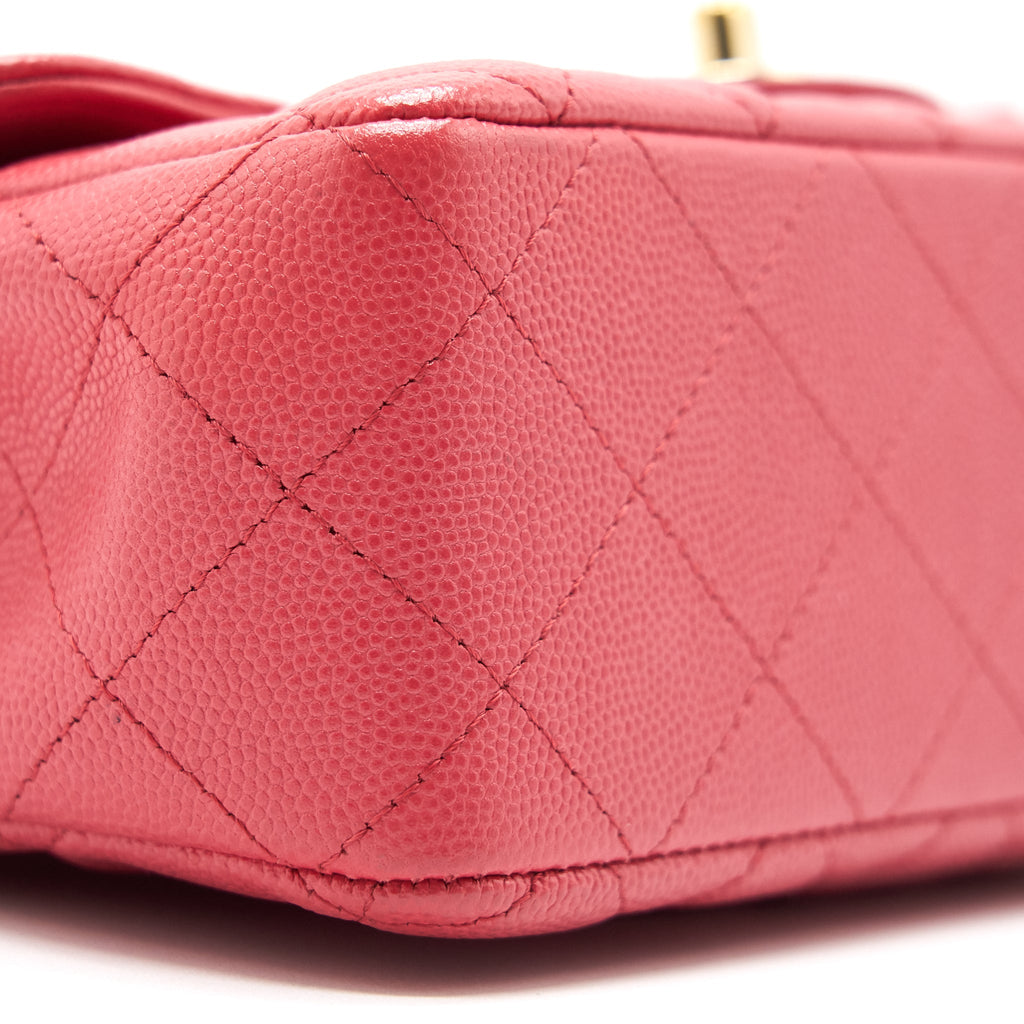 Chanel mini rectangular cavier 17c Coral Pink L