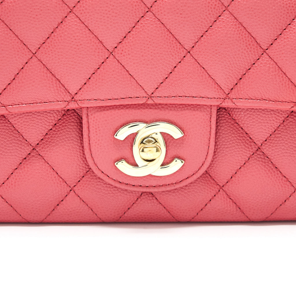 Chanel mini rectangular cavier 17c Coral Pink L