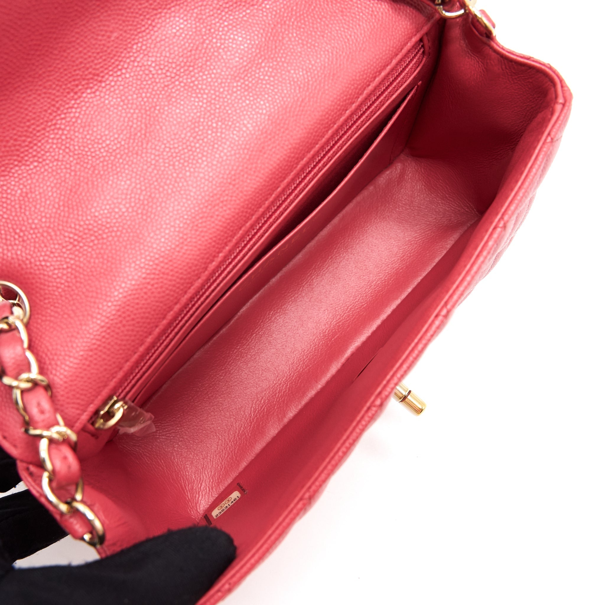 Chanel mini rectangular cavier 17c Coral Pink L