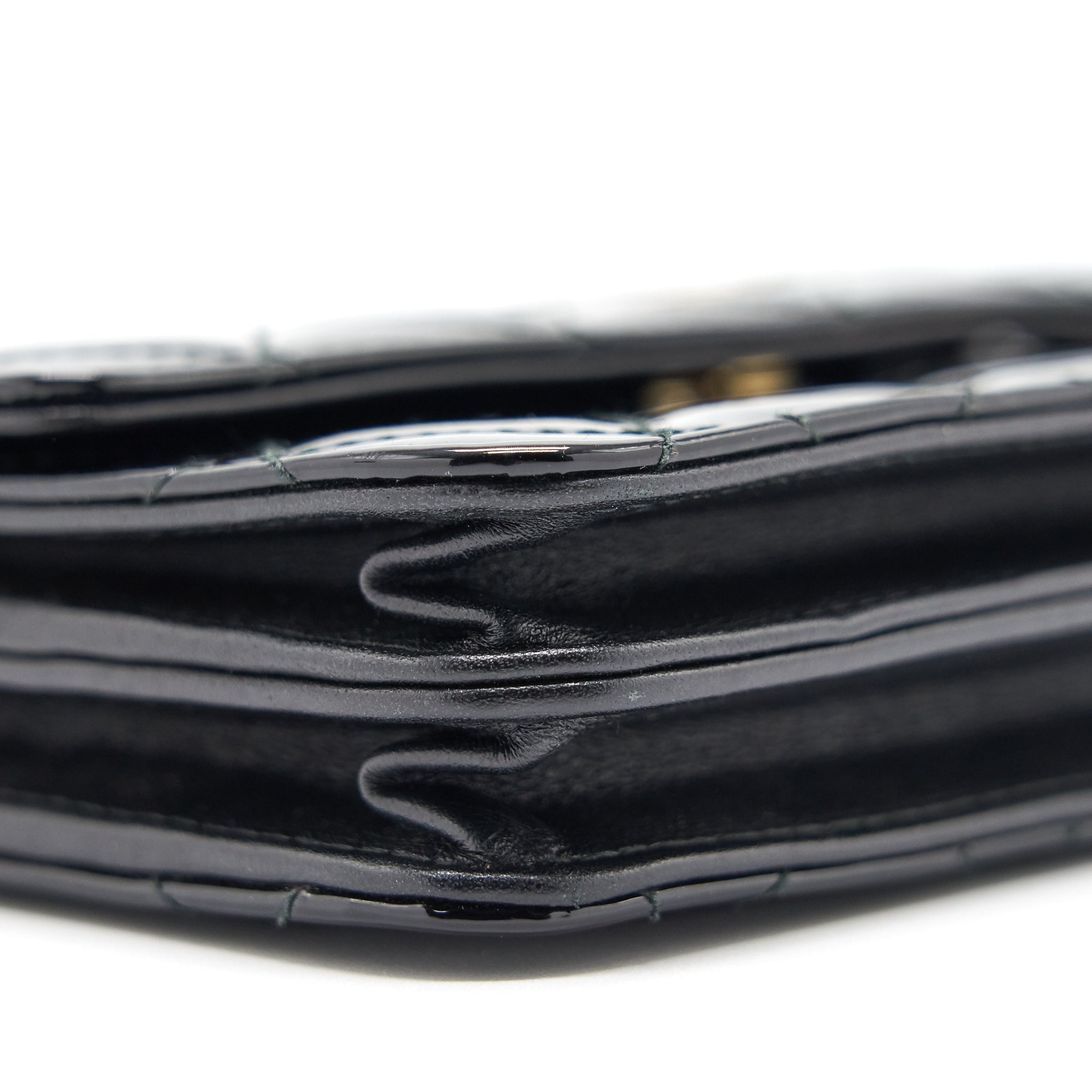 Chanel Square Wallet on Chain Patent Leather Black