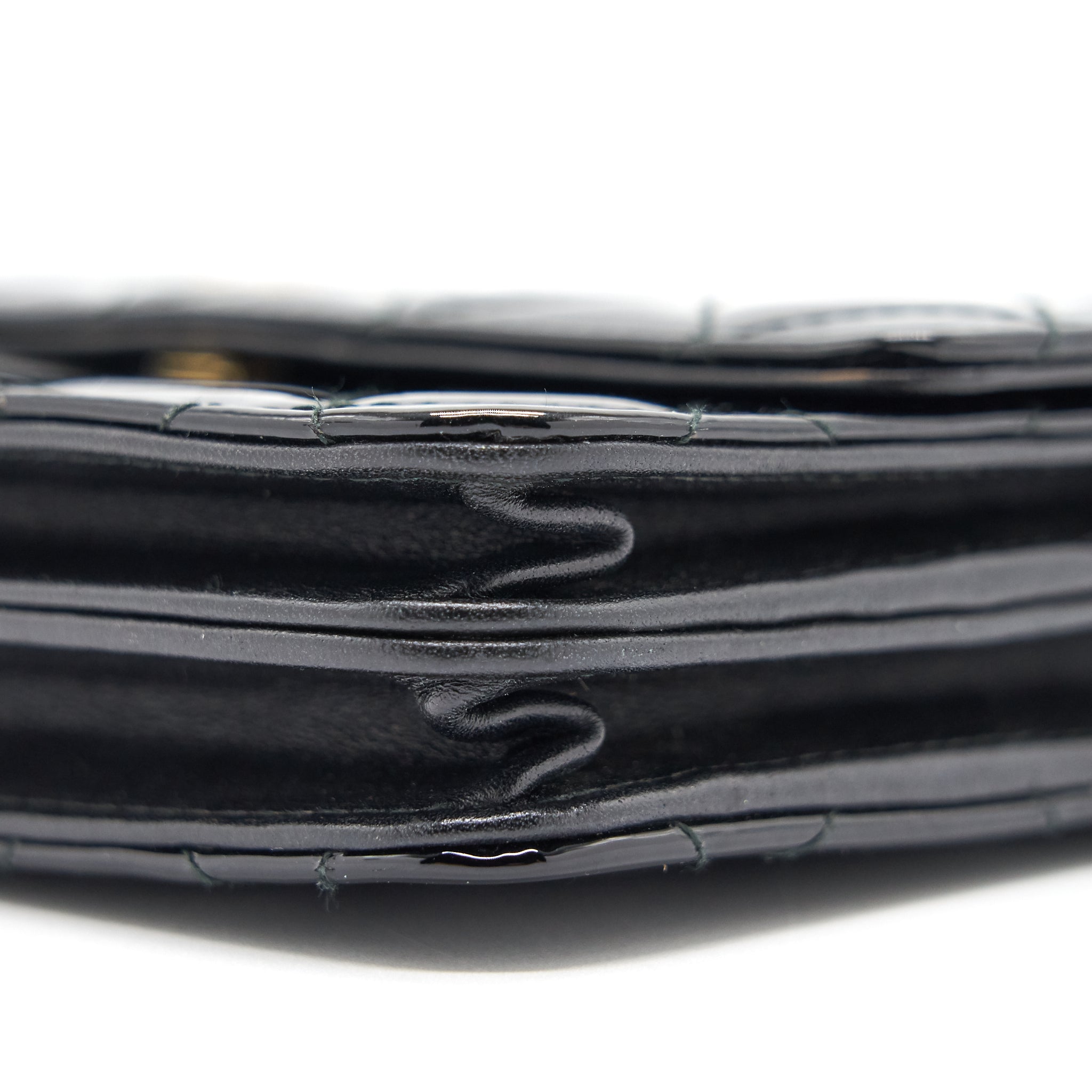 Chanel Square Wallet on Chain Patent Leather Black