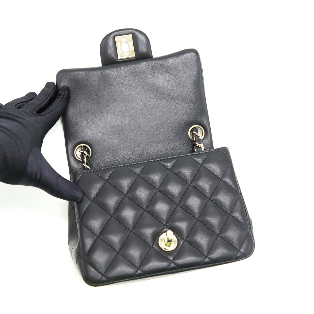 Chanel Mini Square Lambskin Black L
