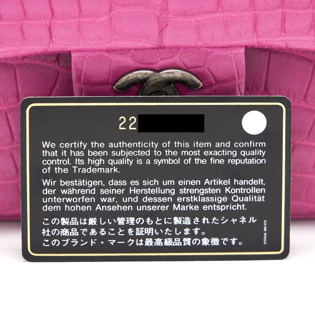 Chanel Alligator Medium Classic Double Flap Bag Pink