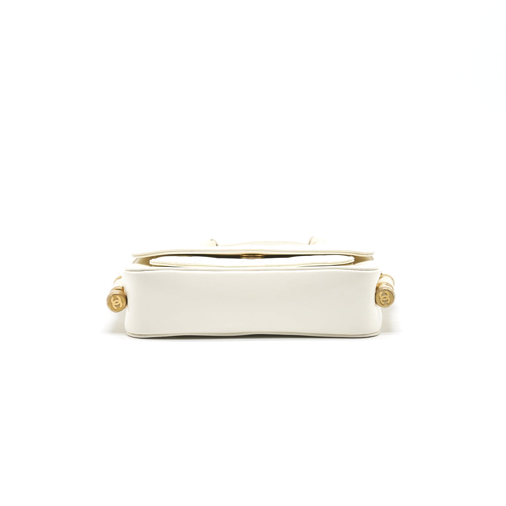 Chanel CC Leather Flap Bag White