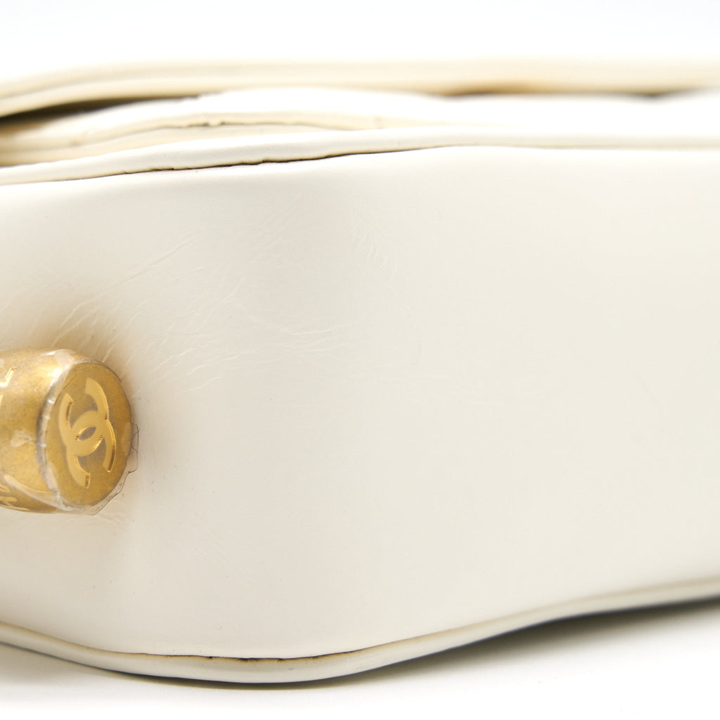 Chanel CC Leather Flap Bag White