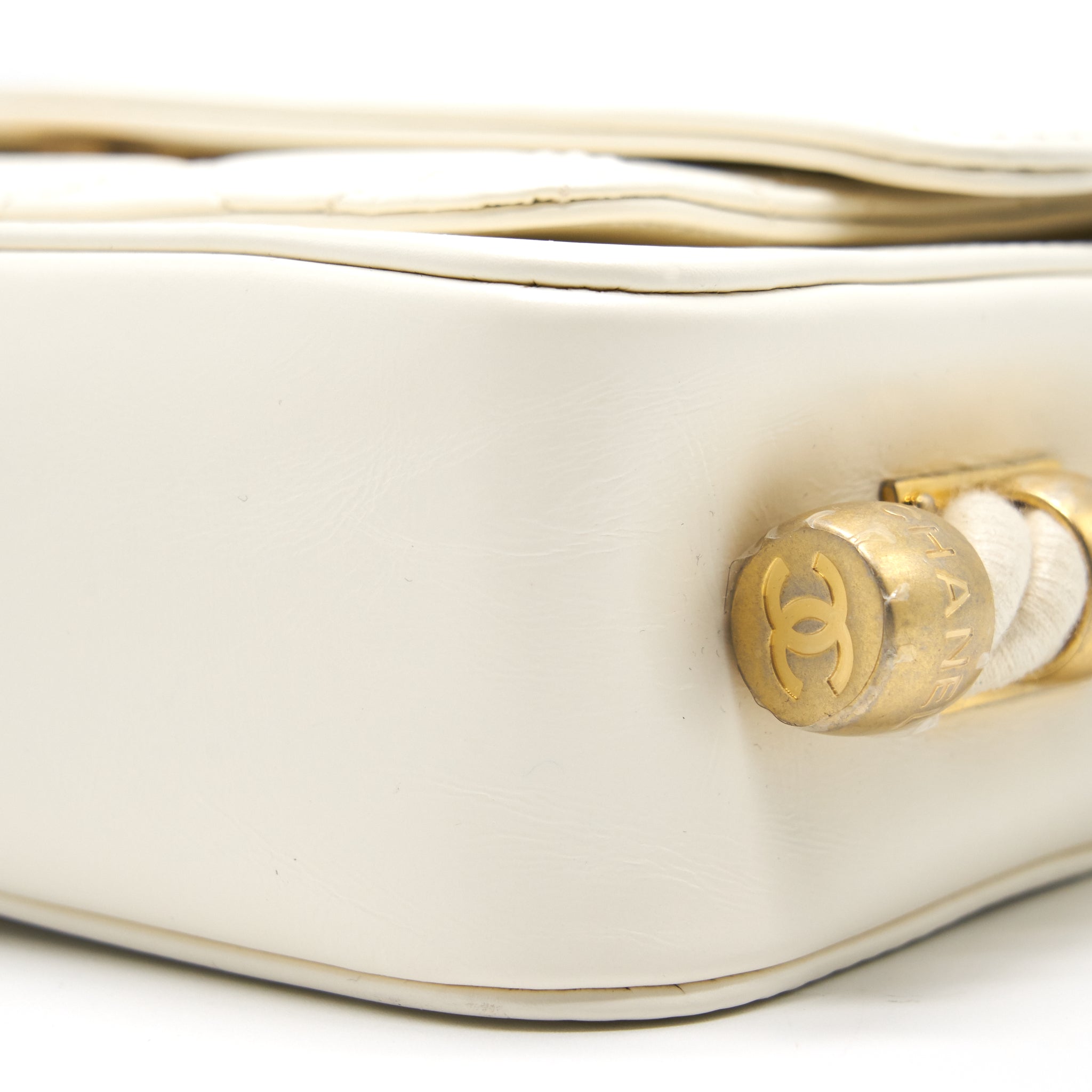 Chanel CC Leather Flap Bag White