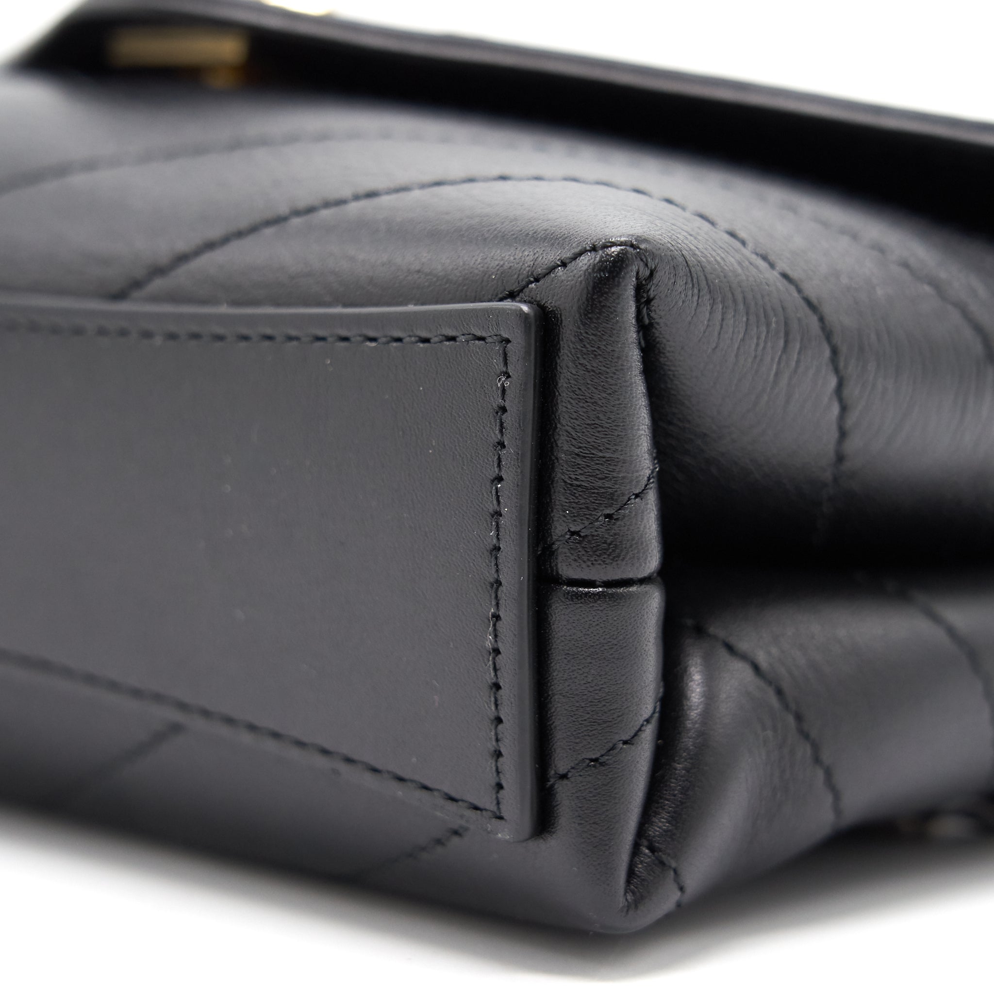 Chanel Calfskin Chevron Leather Chain Waist Bag Black