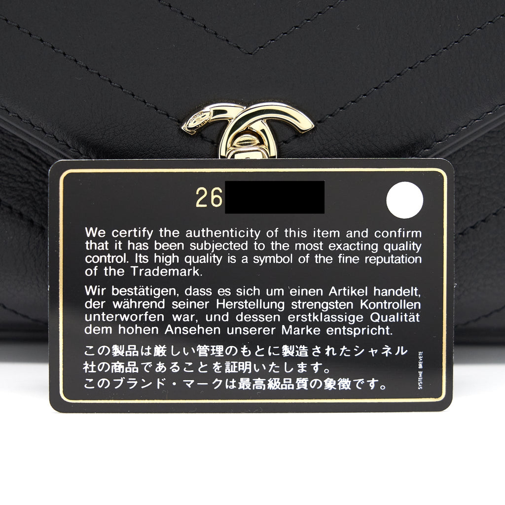 Chanel Calfskin Chevron Leather Chain Waist Bag Black