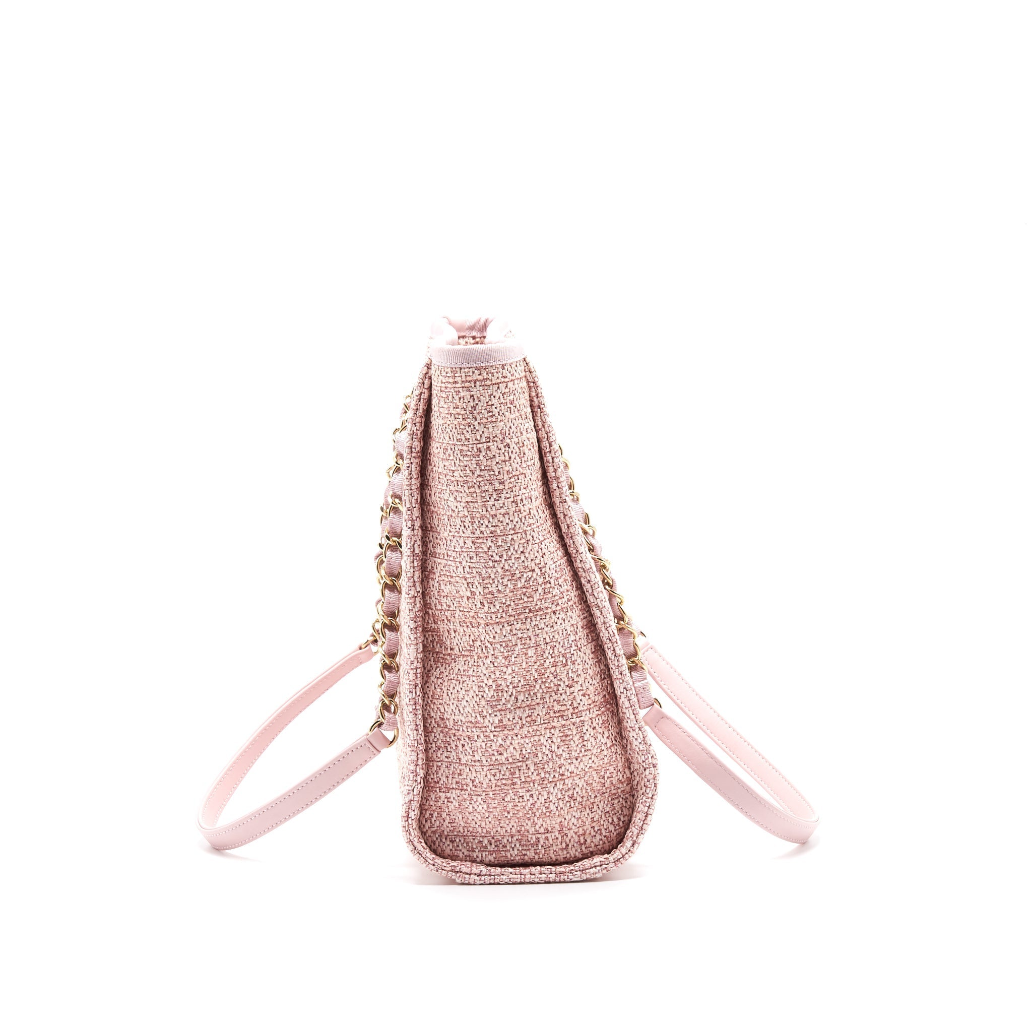 Chanel Deauville PM Tote Bag Canvas Pink