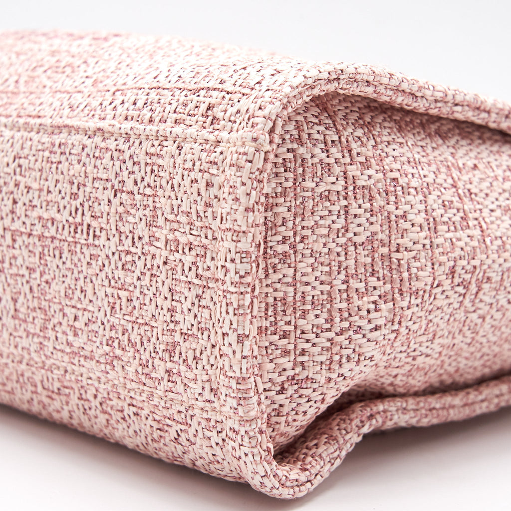 Chanel Deauville PM Tote Bag Canvas Pink